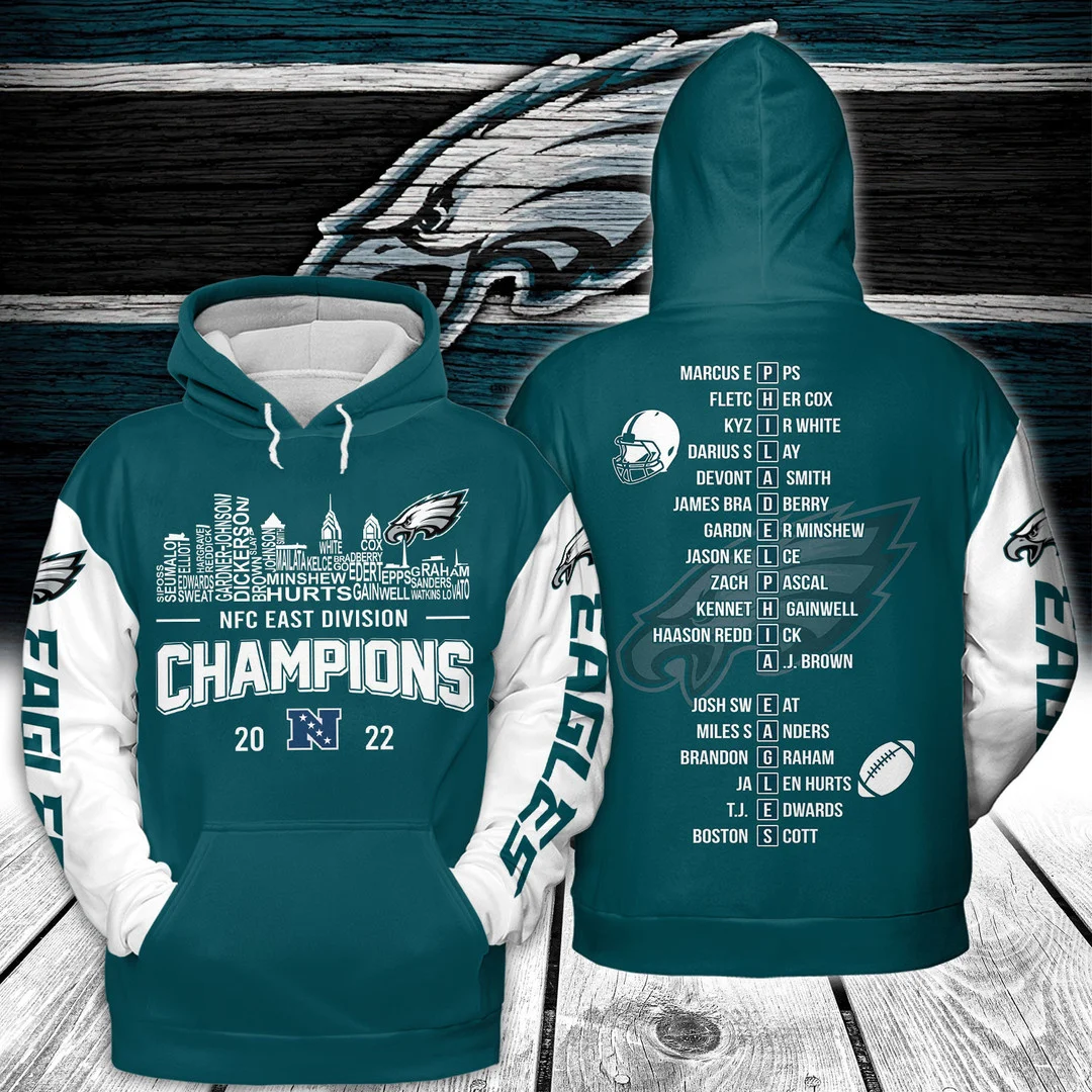 Philadelphia Eagles 2022 NFC Champions Hoodie Combo - BTF Store