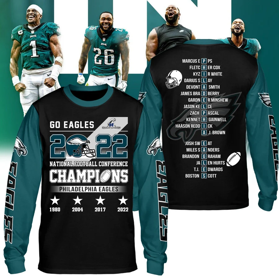 2004 Philadelphia Eagles NFC Champions Long Sleeve NFL T Shirt