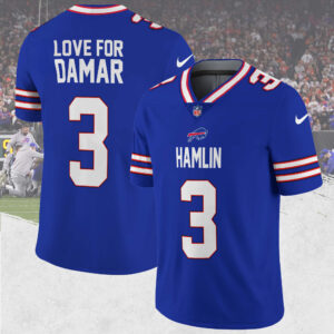 Love For 3 Damar Hamlin Buffalo Bills Jersey Game - BTF Store