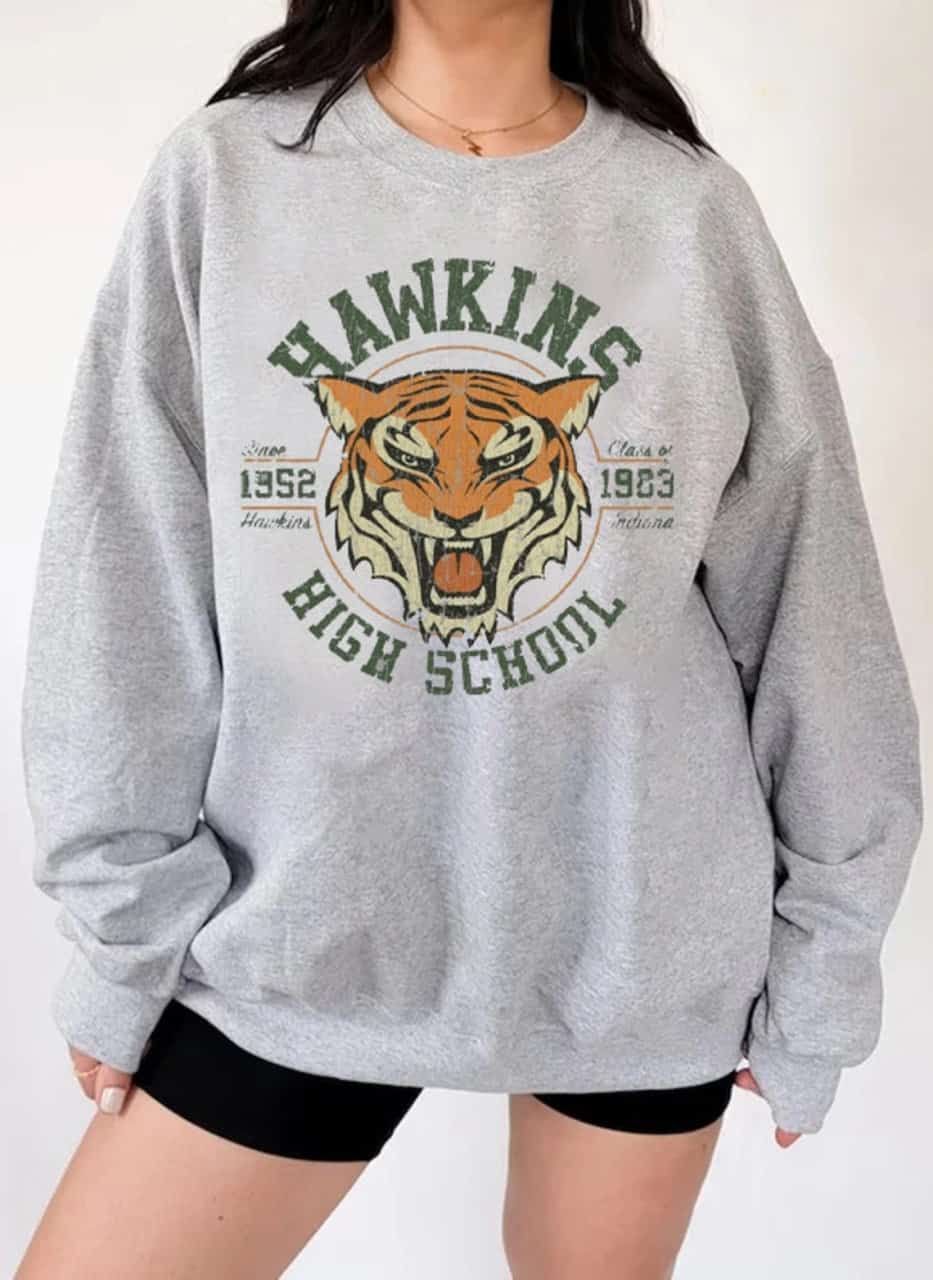 Stranger Things Hawkins High School Hoodie - Grey