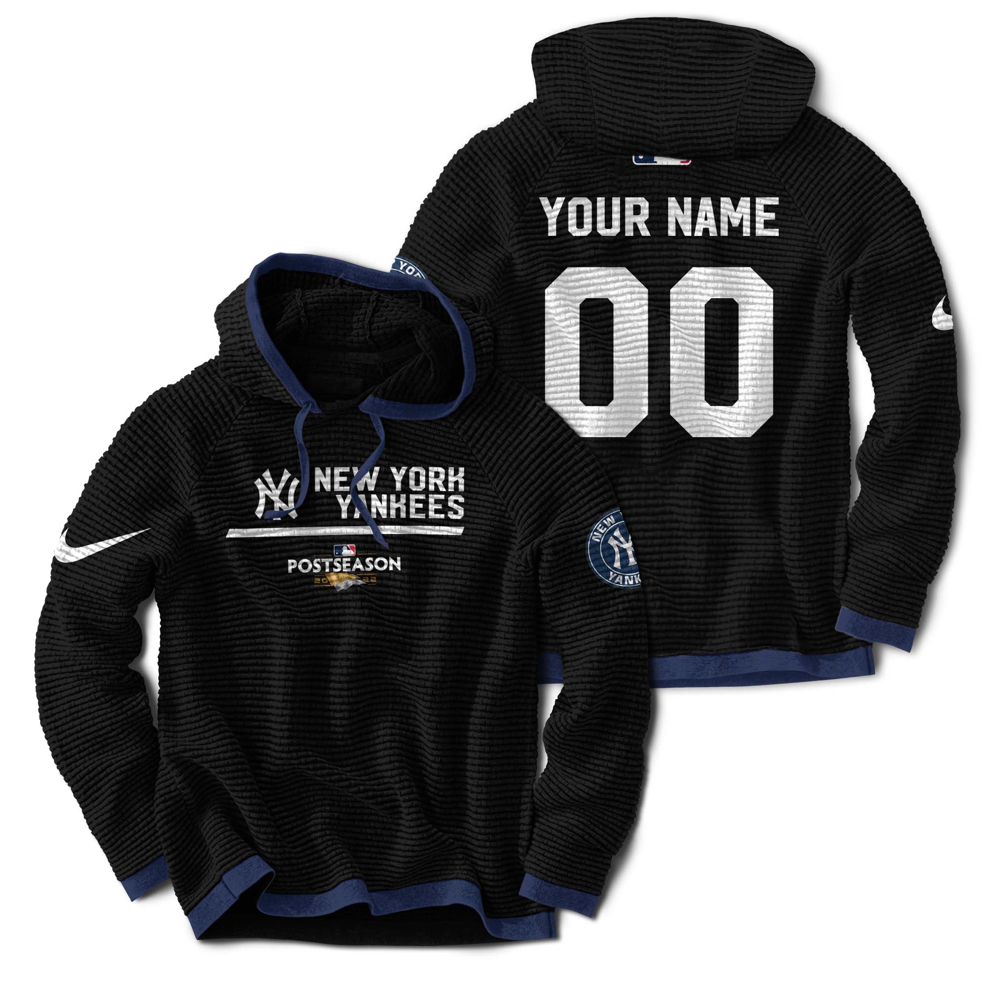 New York Yankees Hooded Long Sleeve Loose Print Sweatshirt - BTF Store