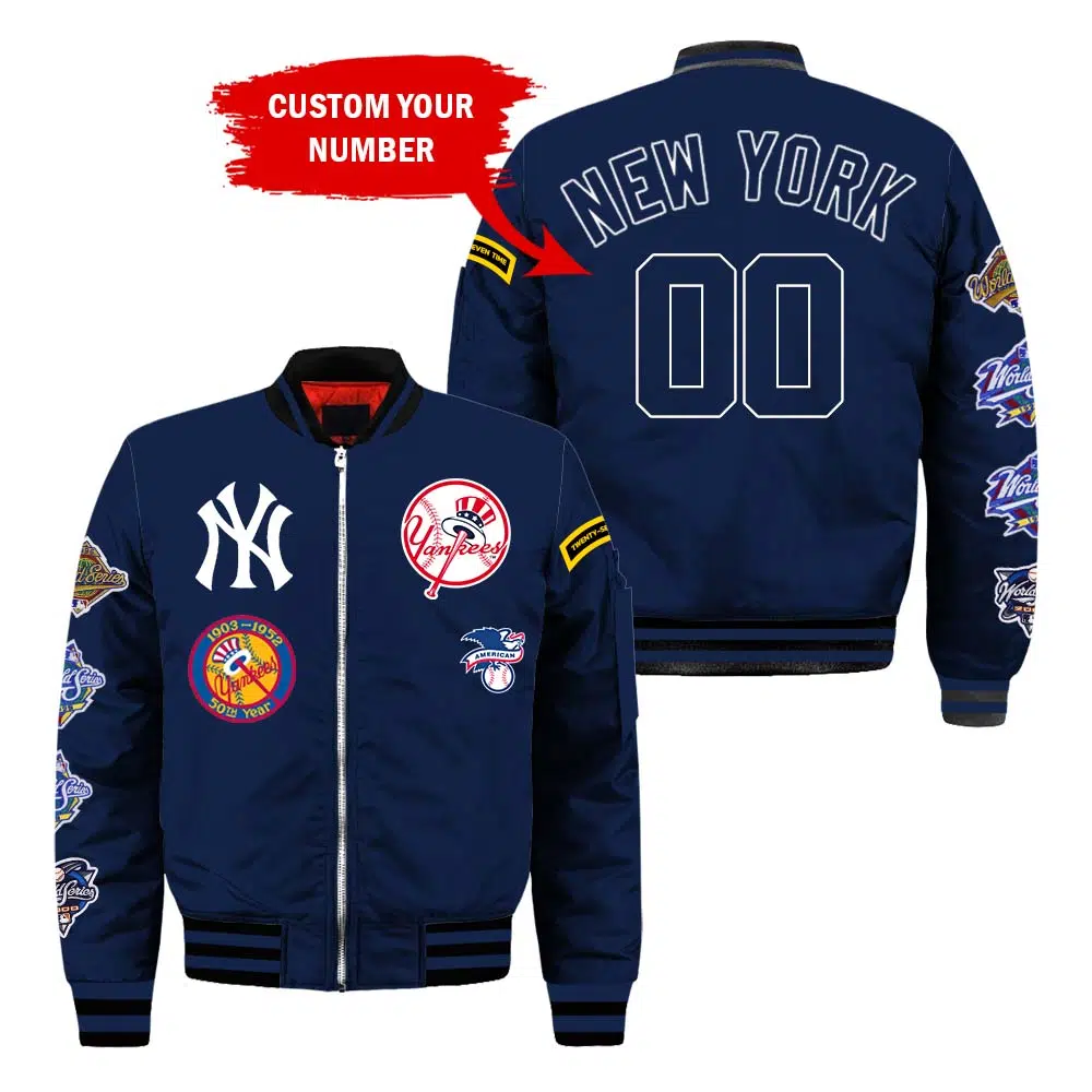 NY Yankees Bomber Jacket Personalized - BTF Store