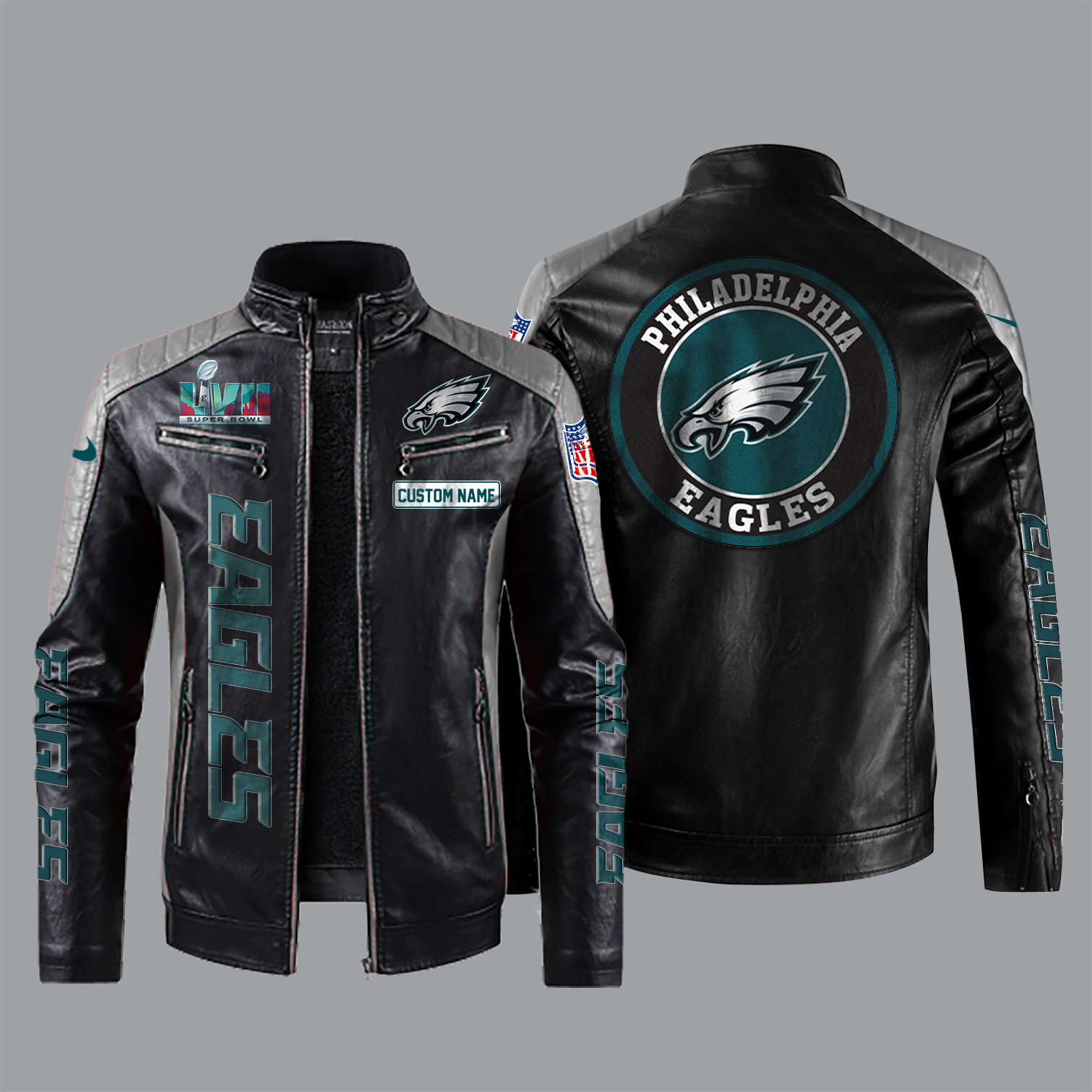 Philadelphia Eagles champions AFC 2022 Leather jacket - BTF Store