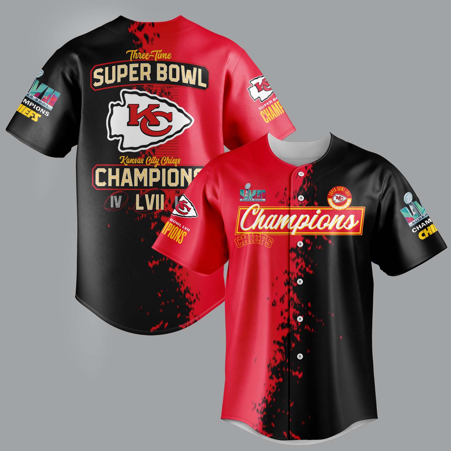 Kansas City Chiefs Champions Super Bowl LVII Baseball Jersey - BTF Store