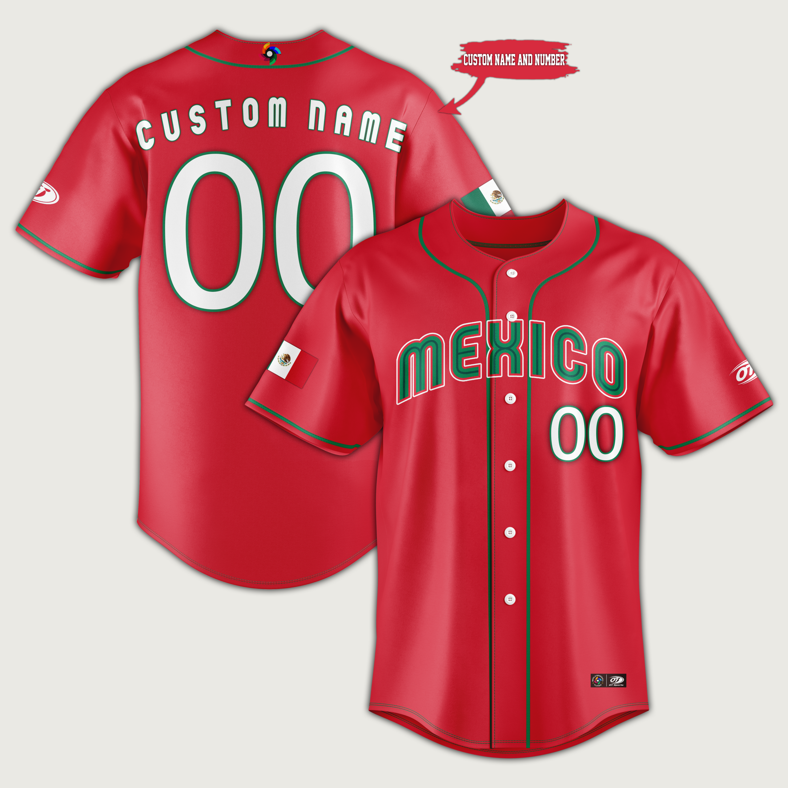 Mexico Baseball Red 2023 World Baseball Classic Replica Jersey - BTF Store