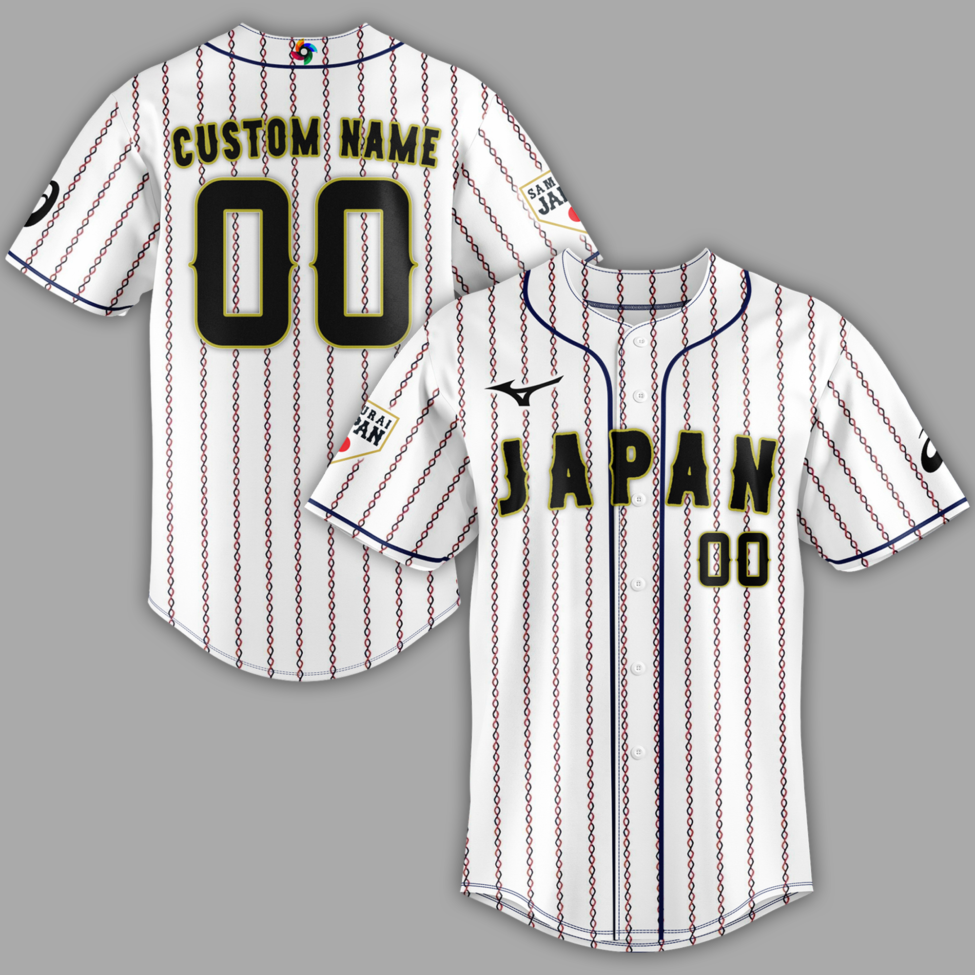 Custom Ohtani 16 Japan Samurai Black Baseball Jersey for Men