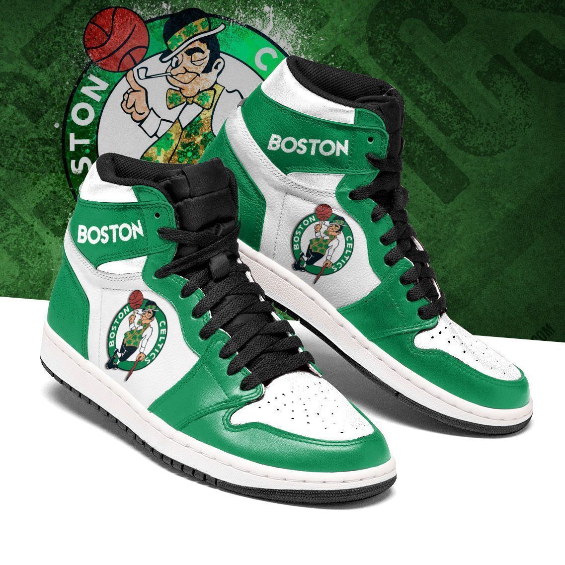 Boston Celtics Basketball Custom Sneakers It261 Air Jordan Shoes