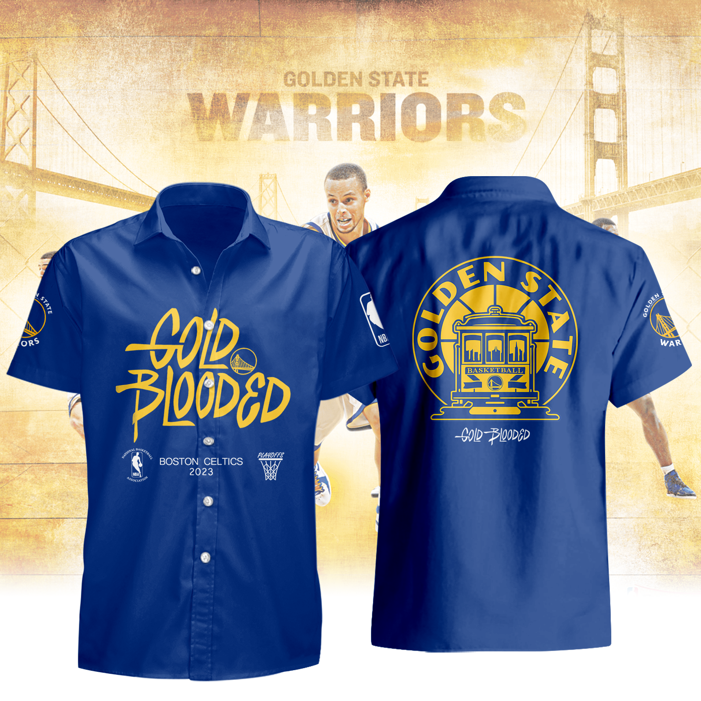 Golden State Warriors Gold Blooded NBA 2023 Unisex Jersey Hoodie t-Shirt -  BTF Store