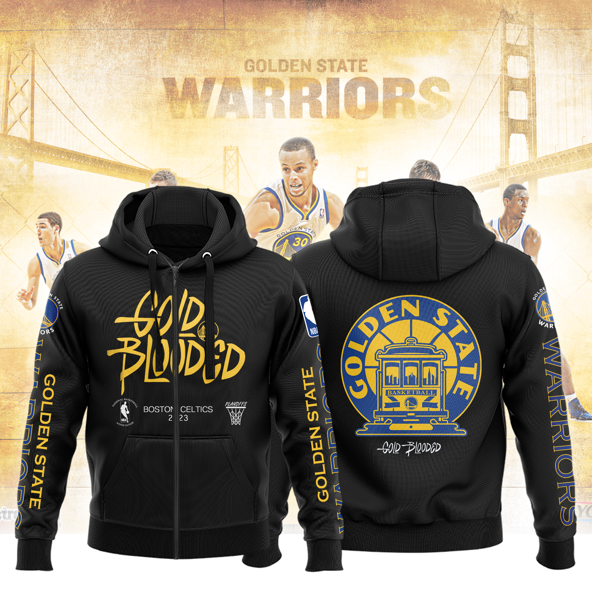 Golden State Warriors Gold Blooded NBA 2023 Unisex Jersey Hoodie t