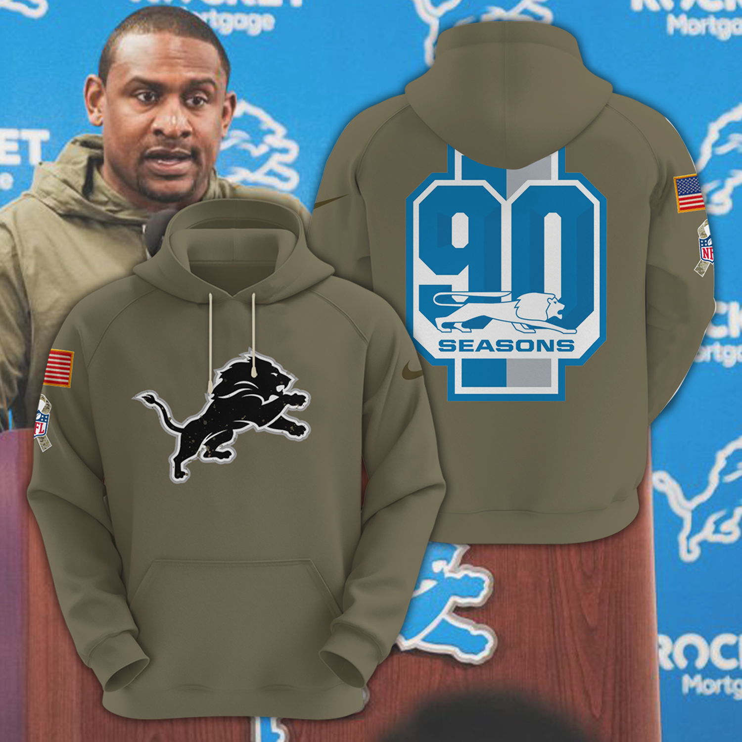 detroit lions coaches hoodie