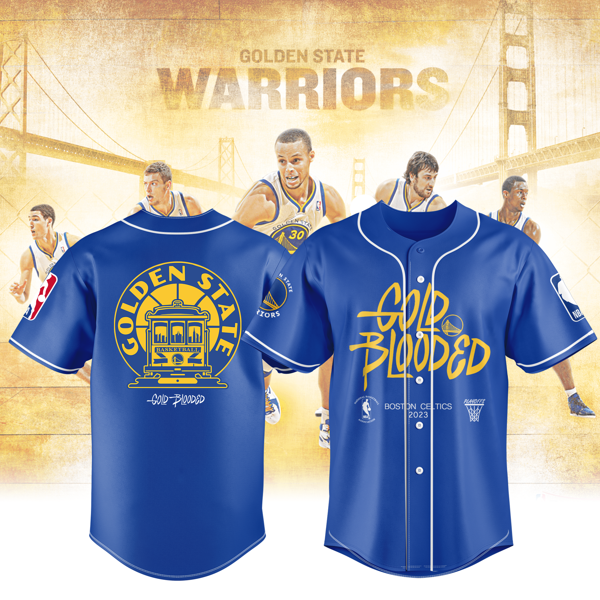 Nike Golden State Warriors Gold Blooded 2023 NBA Playoff shirt