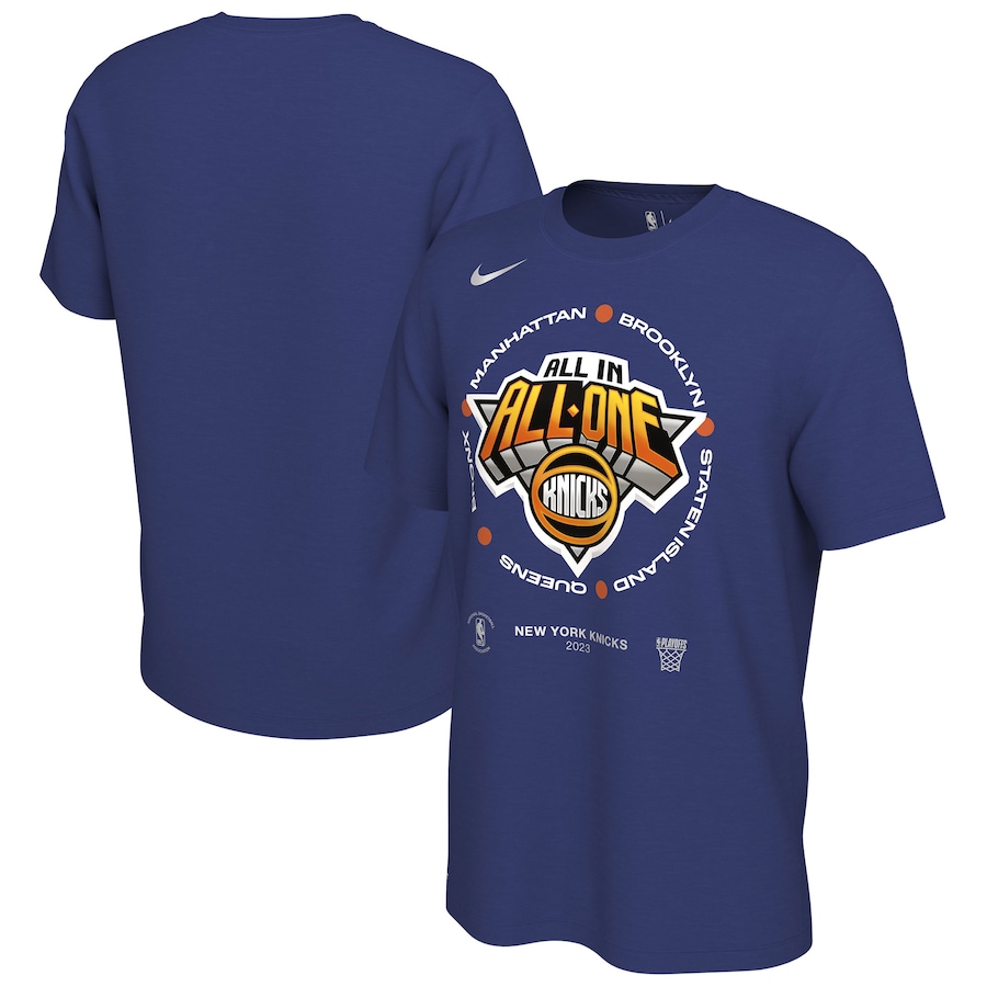Men's Nike Blue New York Knicks Practice Long Sleeve Performance T-Shirt