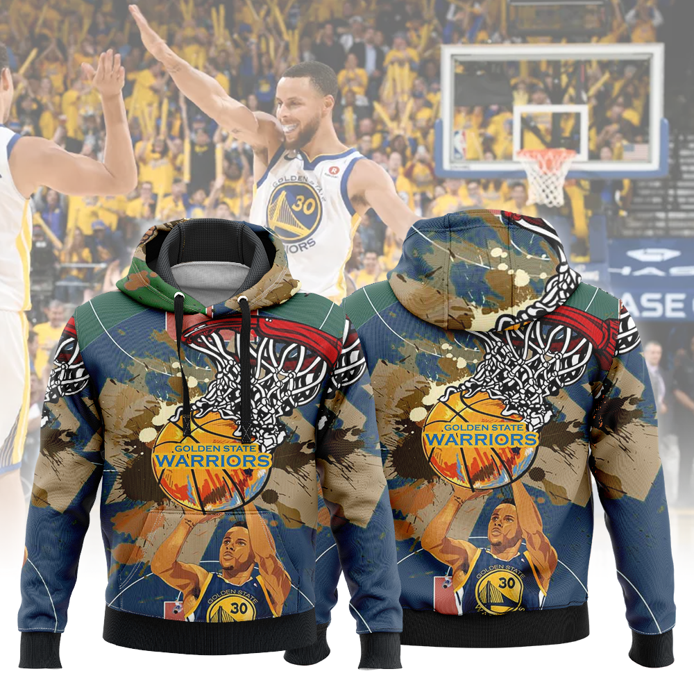 NBA Hoodies 3D Golden State Warriors Hoodie Mens