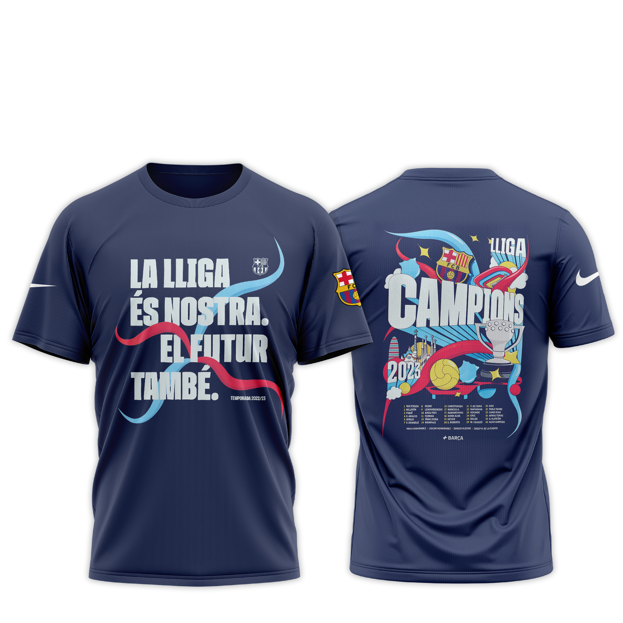 FC Barcelona 𝗖𝗔𝗠𝗣𝗘𝗢𝗡𝗘𝗦 𝗗𝗘 𝗟🏆𝗚𝗔 2023 New Sweatshirt