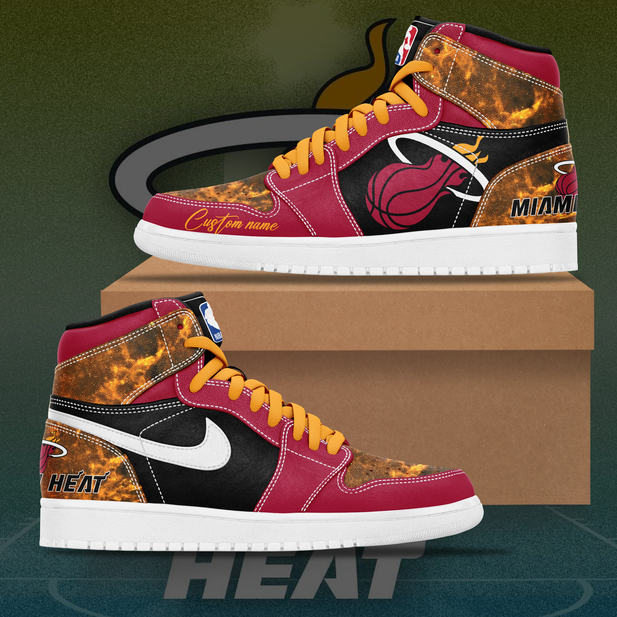 Miami Heat NBA Personalized Air Jordan 1 Shoes - Growkoc
