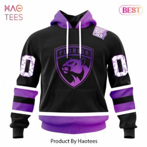 Men's Florida Panthers Purple Pink Custom Reebok Hockey Fights