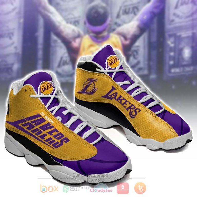 Los Angeles Lakers NBA Air Force Shoes -  Worldwide Shipping
