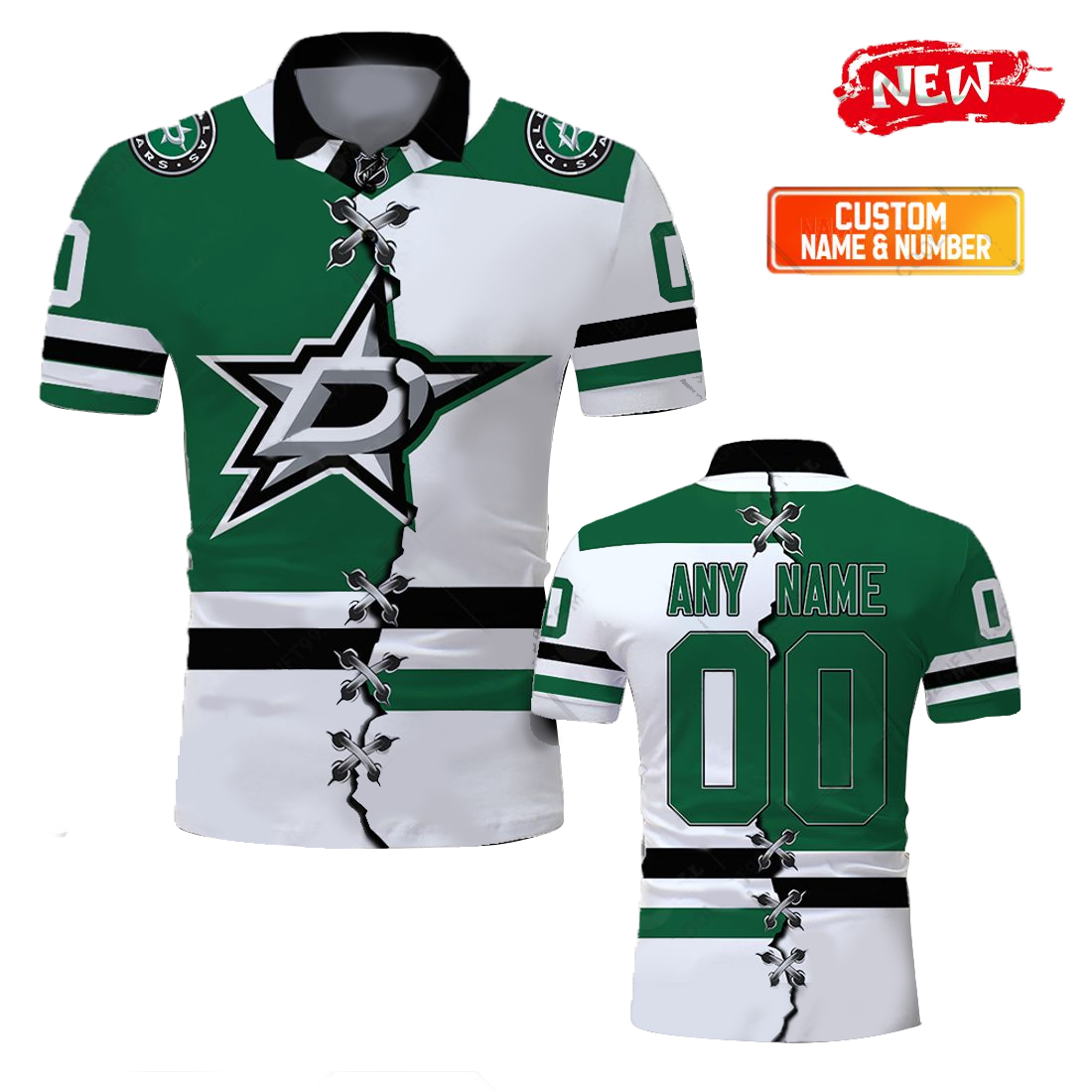 NHL Dallas Stars Mix Jersey 2023 Custom Personalized Hoodie T