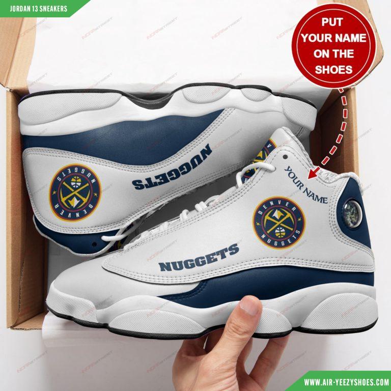 _Denver Nuggets NBA AJ1 Graffity Custom Name & Number Shoes - BTF Store