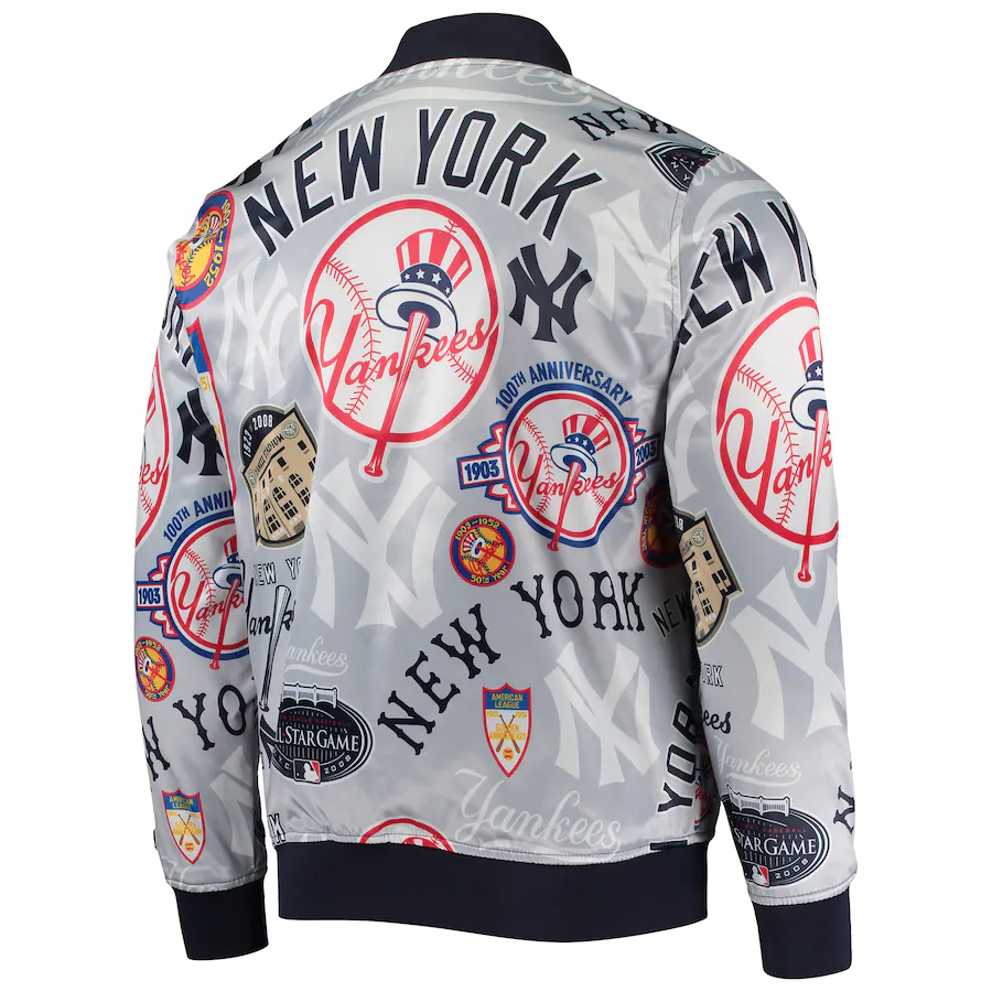 New York Yankees Mitchell & Ness Satin Full-Snap Jacket - Navy