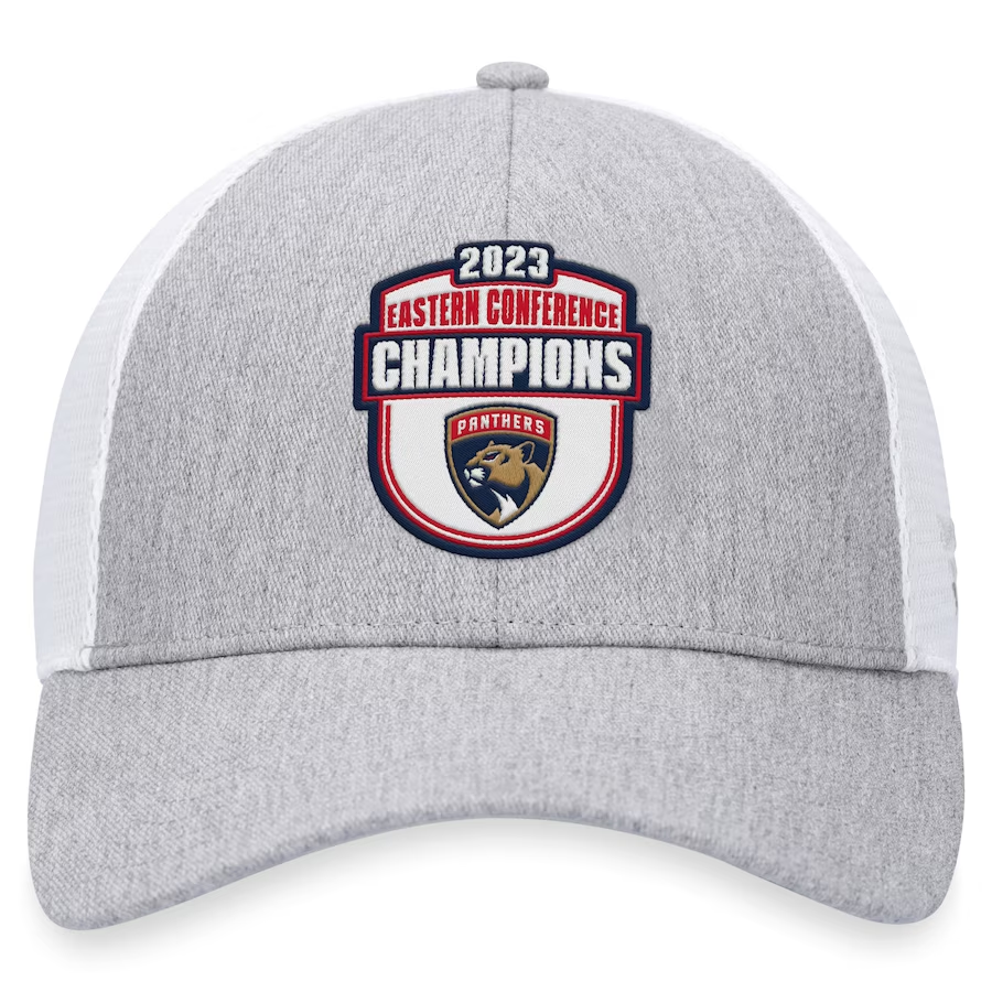 Men's Florida Panthers Fanatics Branded Black/White 2023 Eastern Conference  Champions Trucker Adjustable Hat