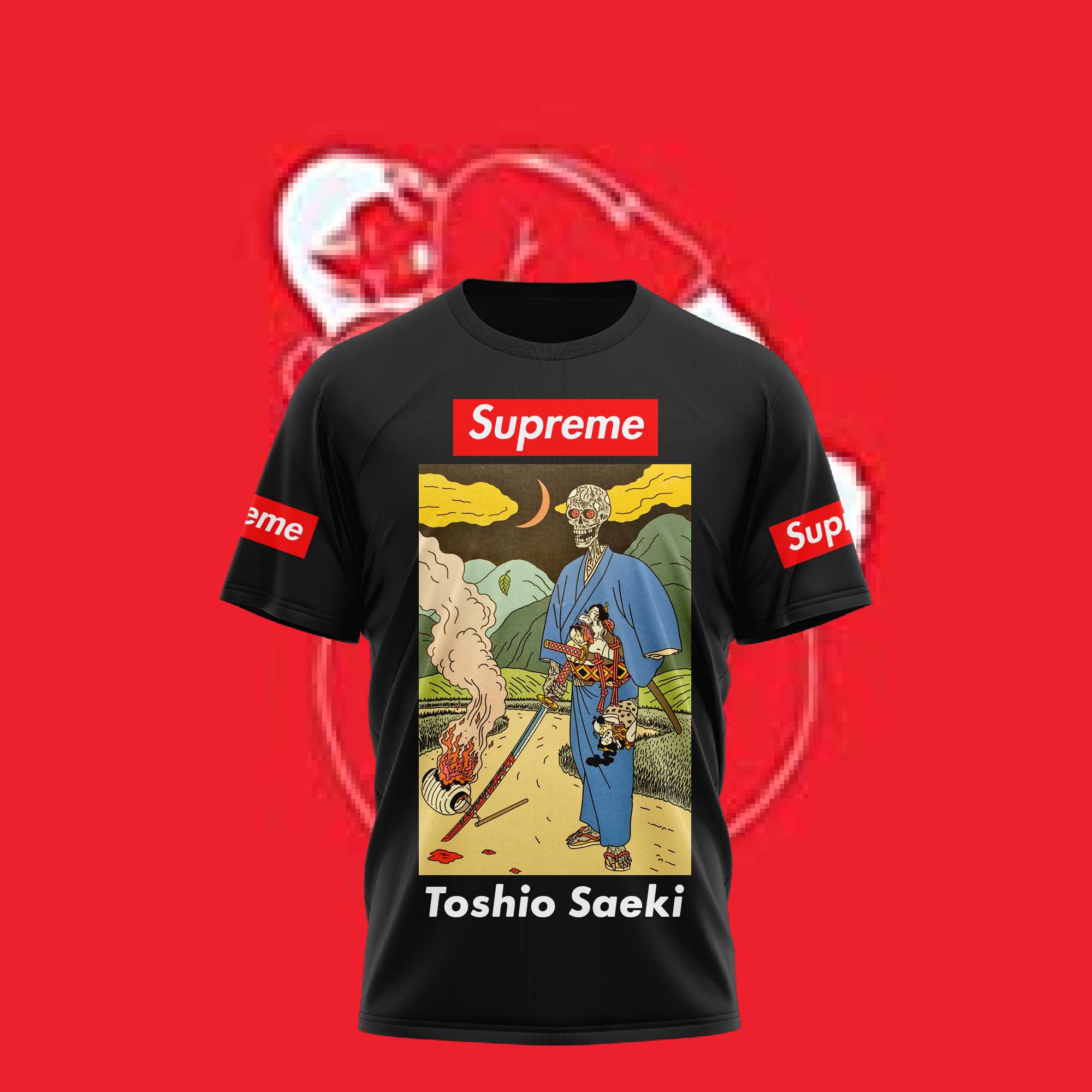 inden længe Tage af Vedligeholdelse Toshio x Supreme Samurai T-Shirt - BTF Store