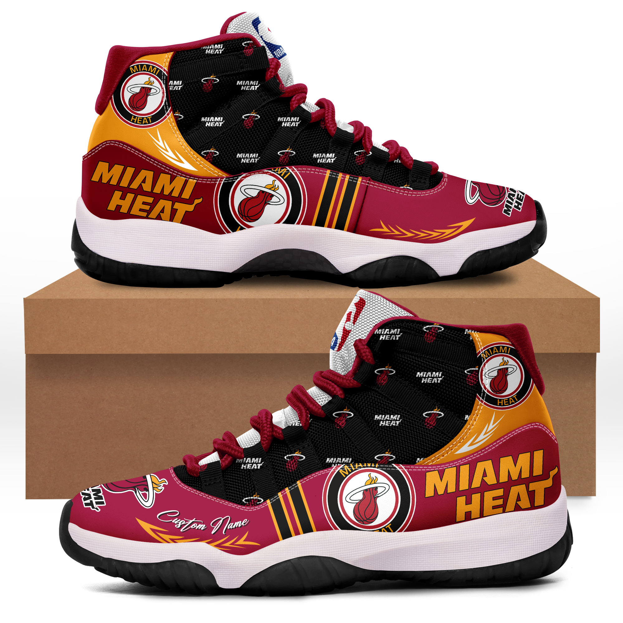 NBA Miami Heat Air Jordan 13 Arrow Custom Name Shoes
