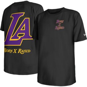 Los Angeles Lakers New Era Black Born x Raised T-Shirt - BTF Store