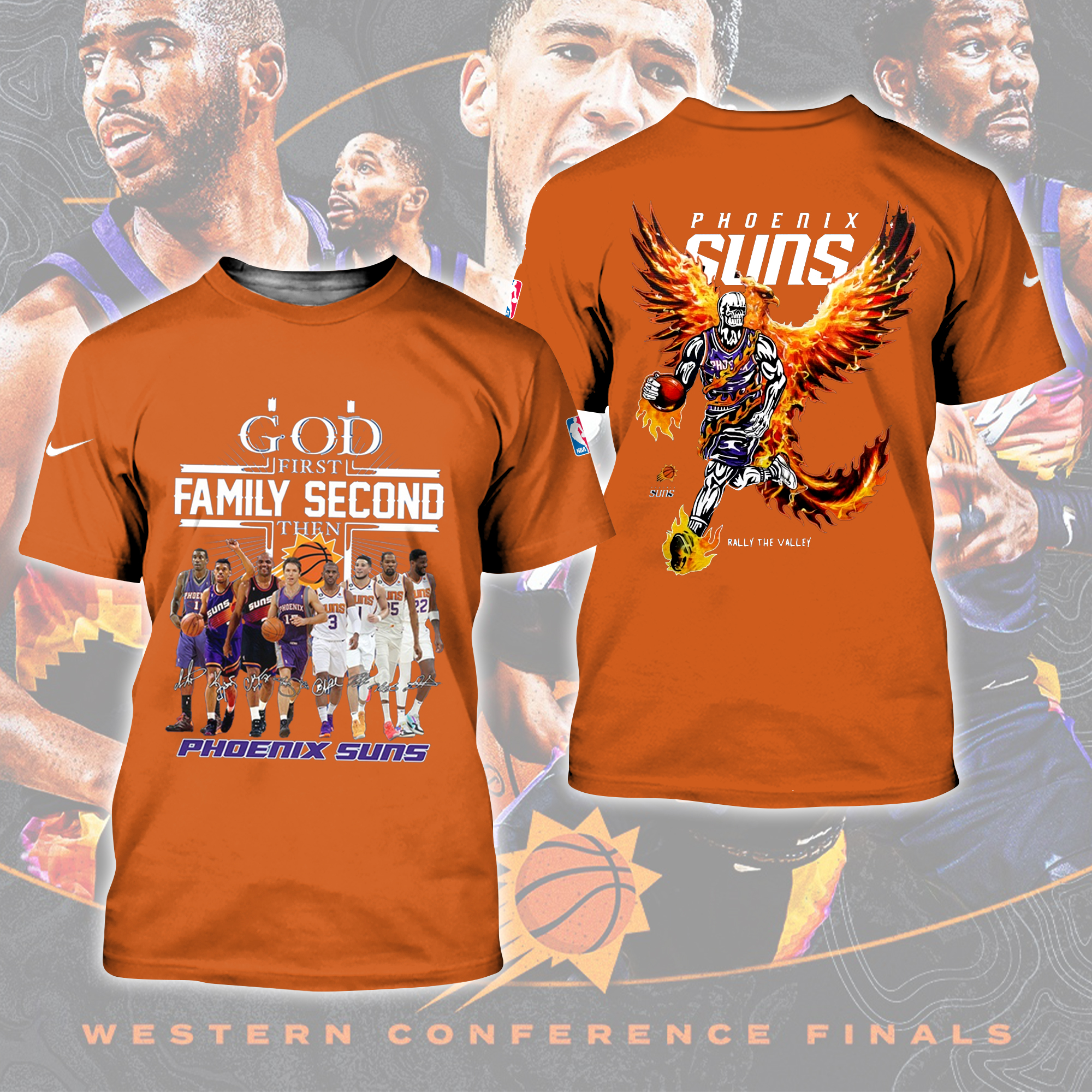 Phoenix Suns Men's Nike NBA Playoff Mantra 2023 T-Shirt.