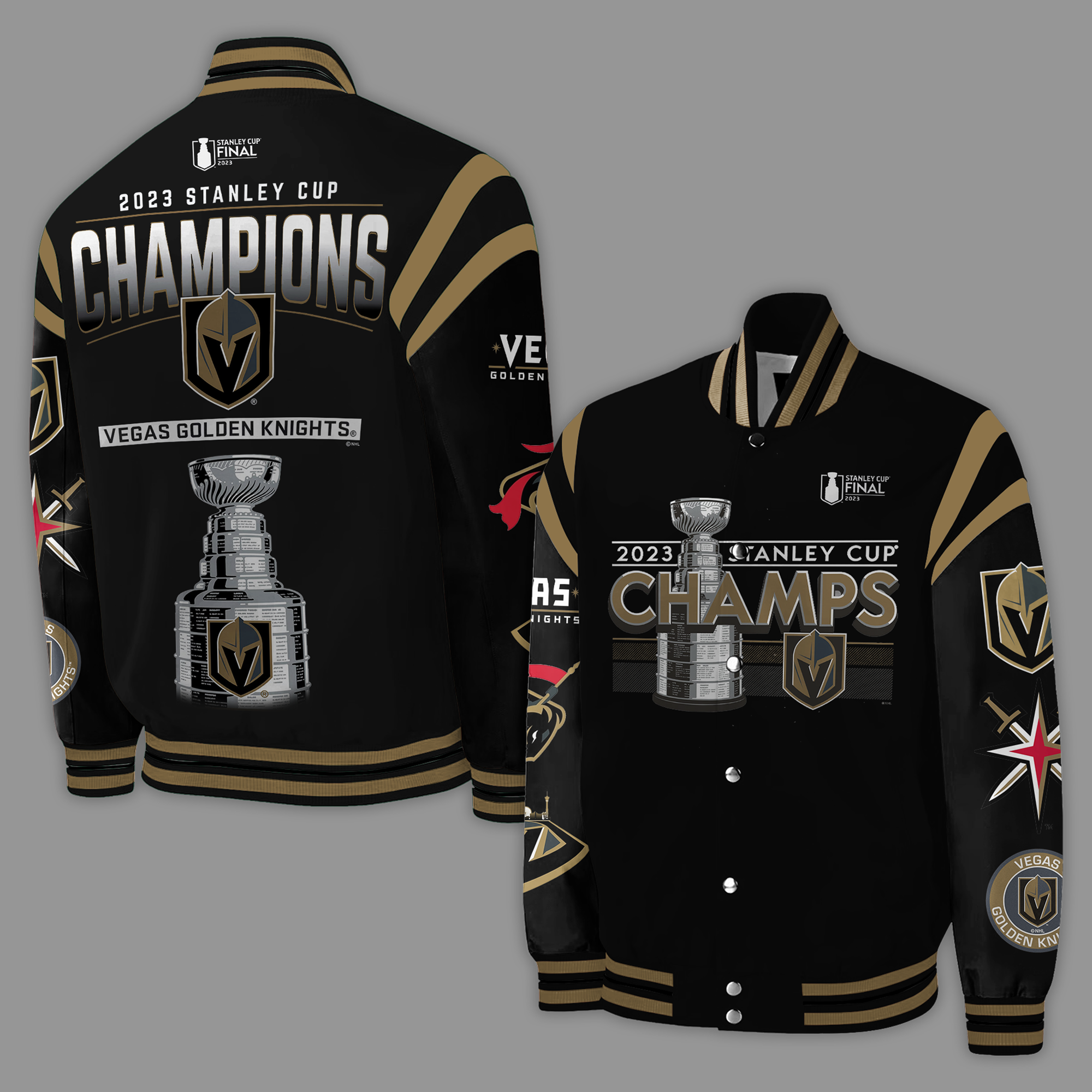 Vegas Golden Knights Leather Bomber Jacket Best Gift For Men And