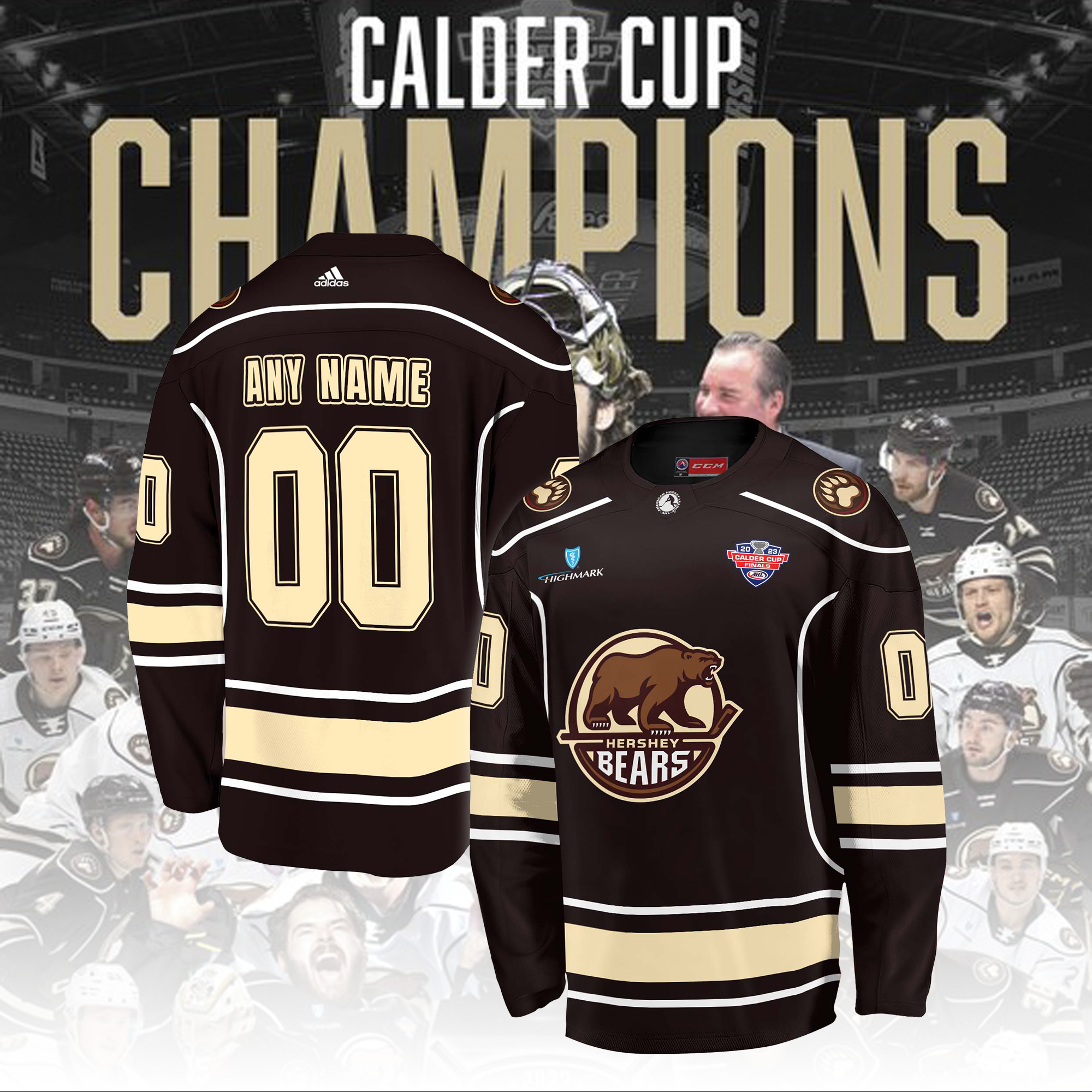 AHL - Hershey Bears Champions Calder Cup 2023 Hockey Jersey - BTF