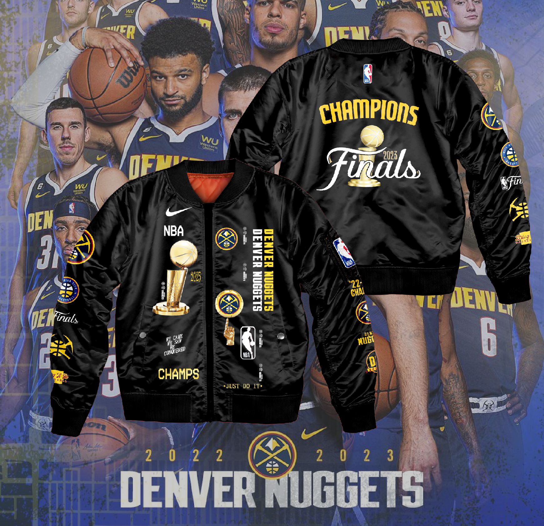 _ _ _Denver Nuggets Champion 2022-2023 Bomber Jacket - BTF Store