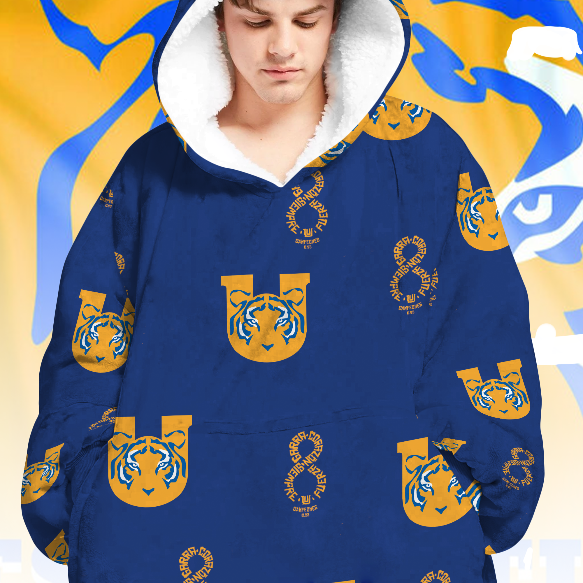 Tigres UANL Campeón Liga Mx 2023 Eight Pattern Baseball Jersey