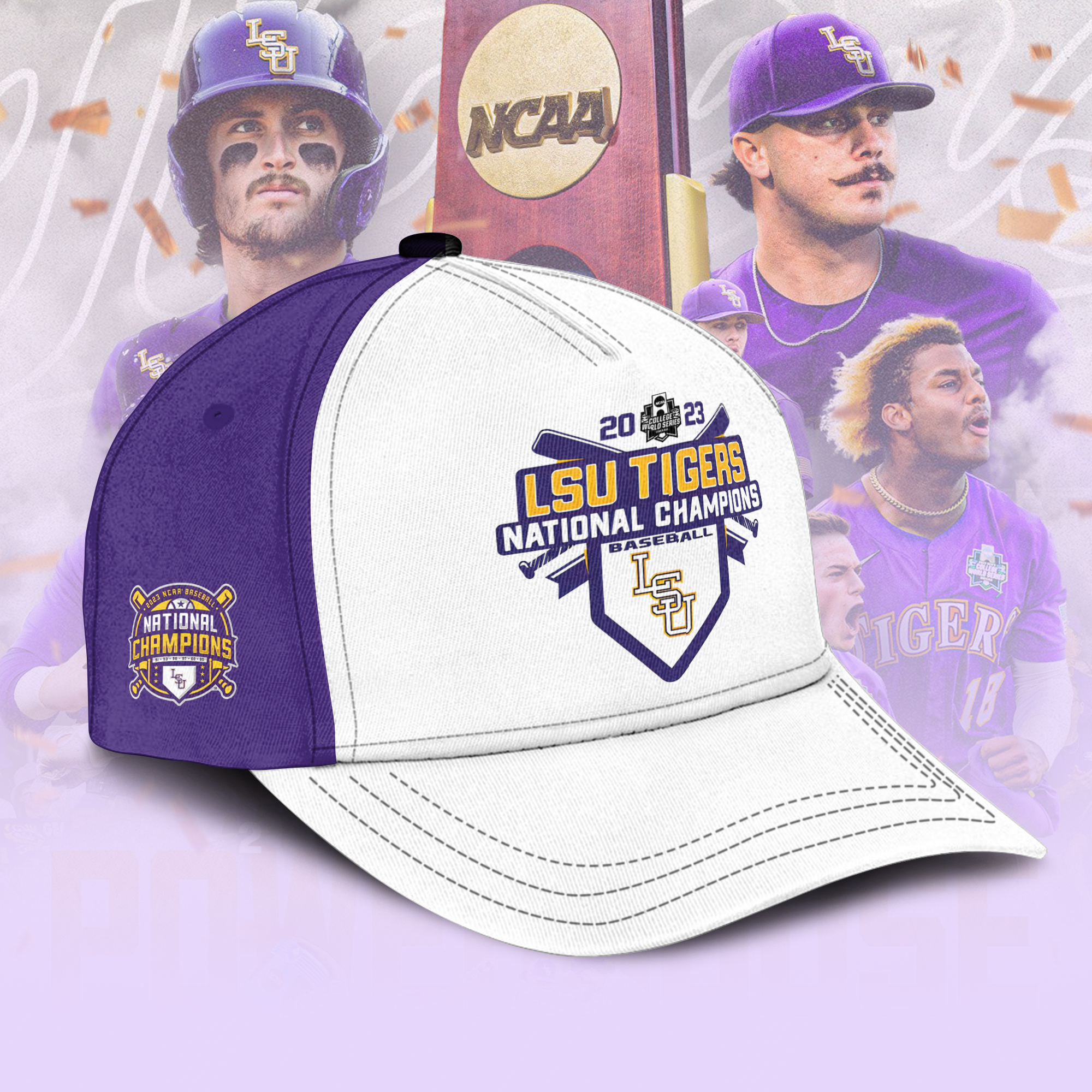 National Champions LSU Tigers Baseball Premium Gold Purple J - Inspire  Uplift