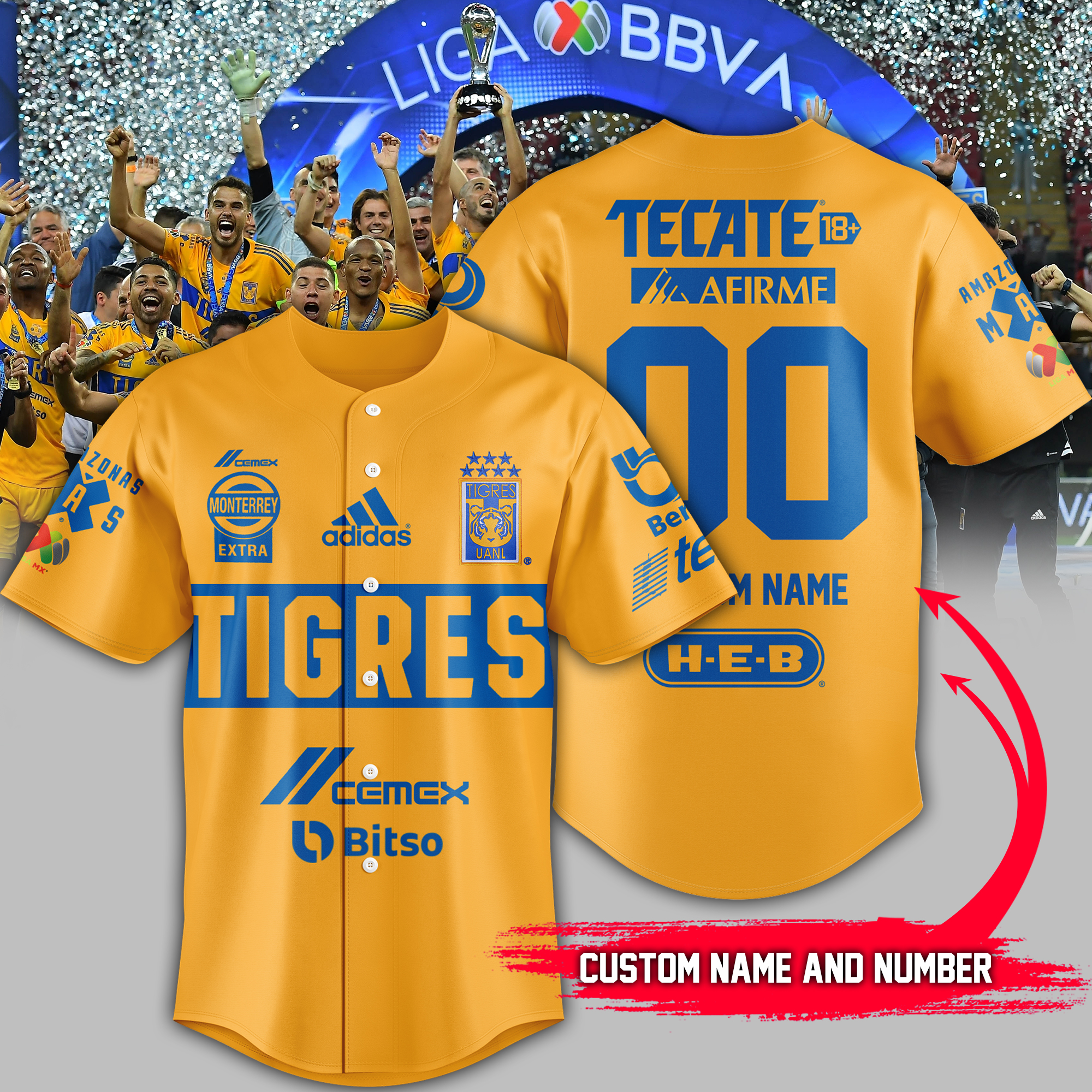 Tigres UANL Jersey Custom Soccer Jersey Home 2022/23