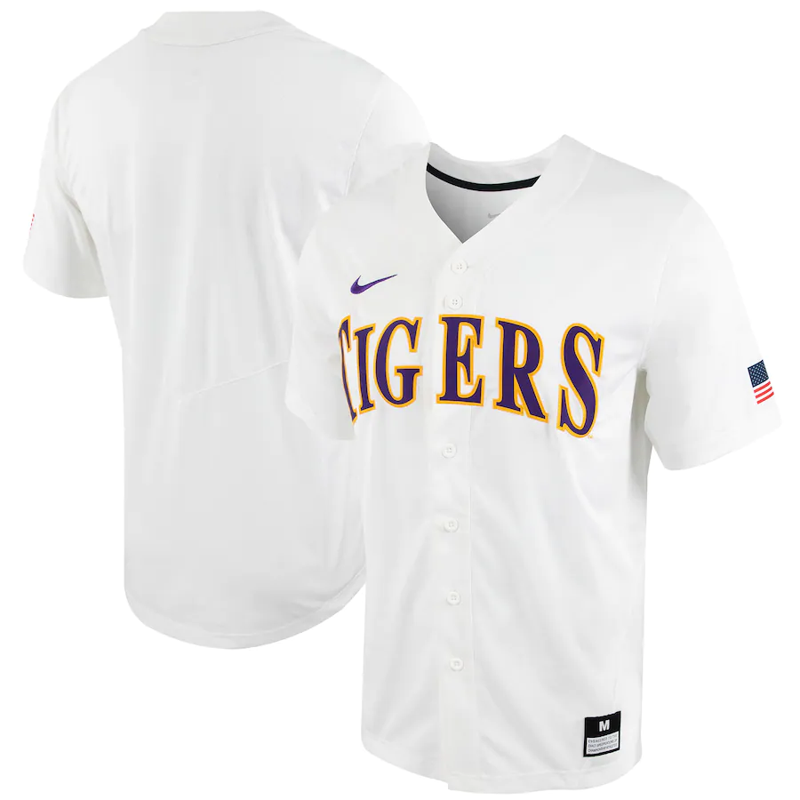 Men's Nike #1 White LSU Tigers Team Limited Jersey