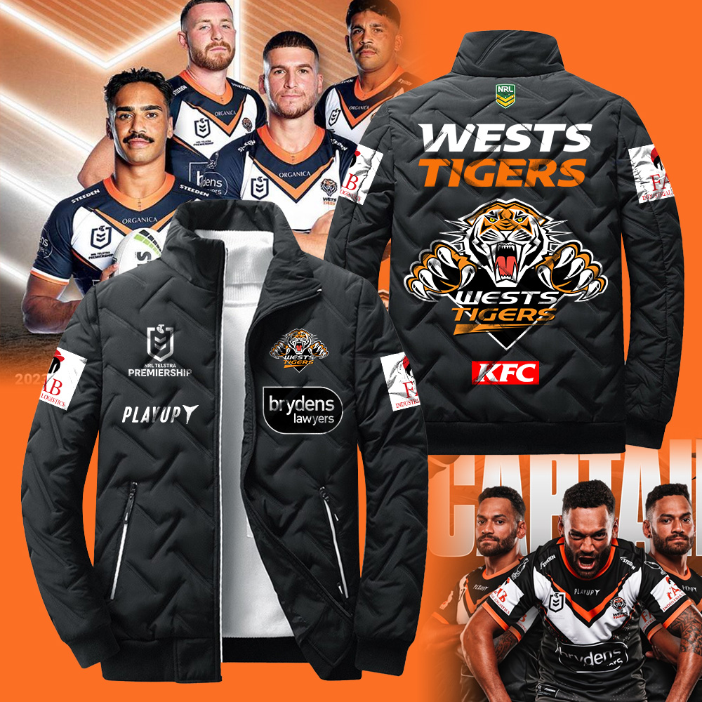 _ _ _Wests Tigers NRL 2023 Puffer Jacket - BTF Store