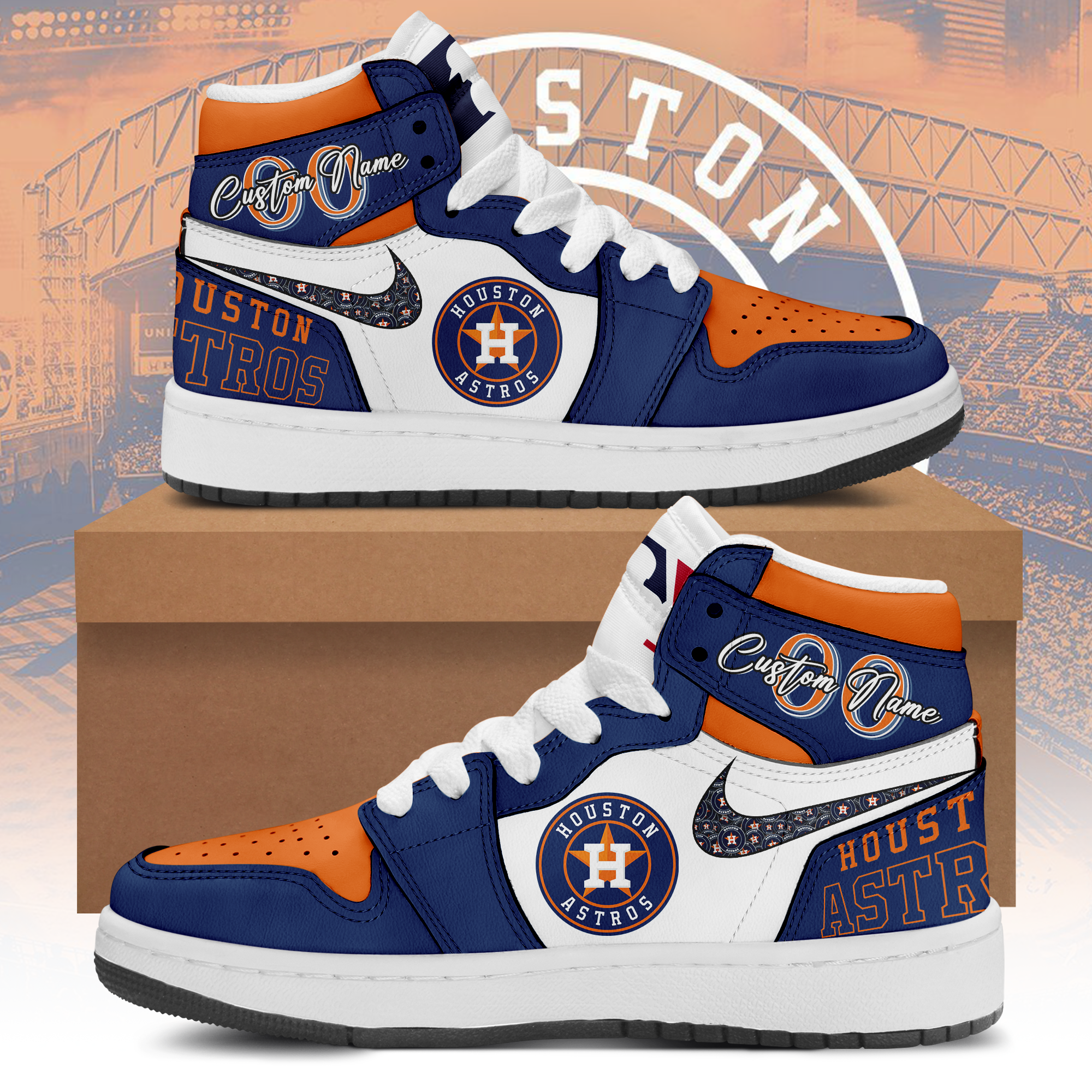 Houston Astros Custom Shoes Limited Edition AJ 11 MLB Air Jordan