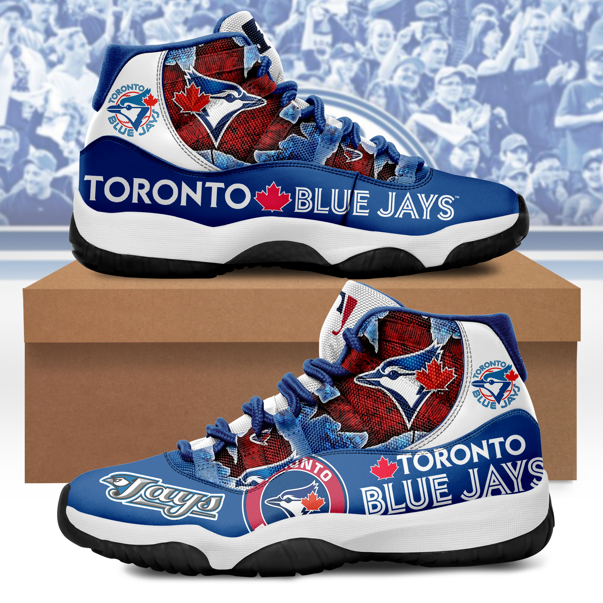 Toronto Blue Jays Air Jordan 1 Retro Custom Shoes - BTF Store