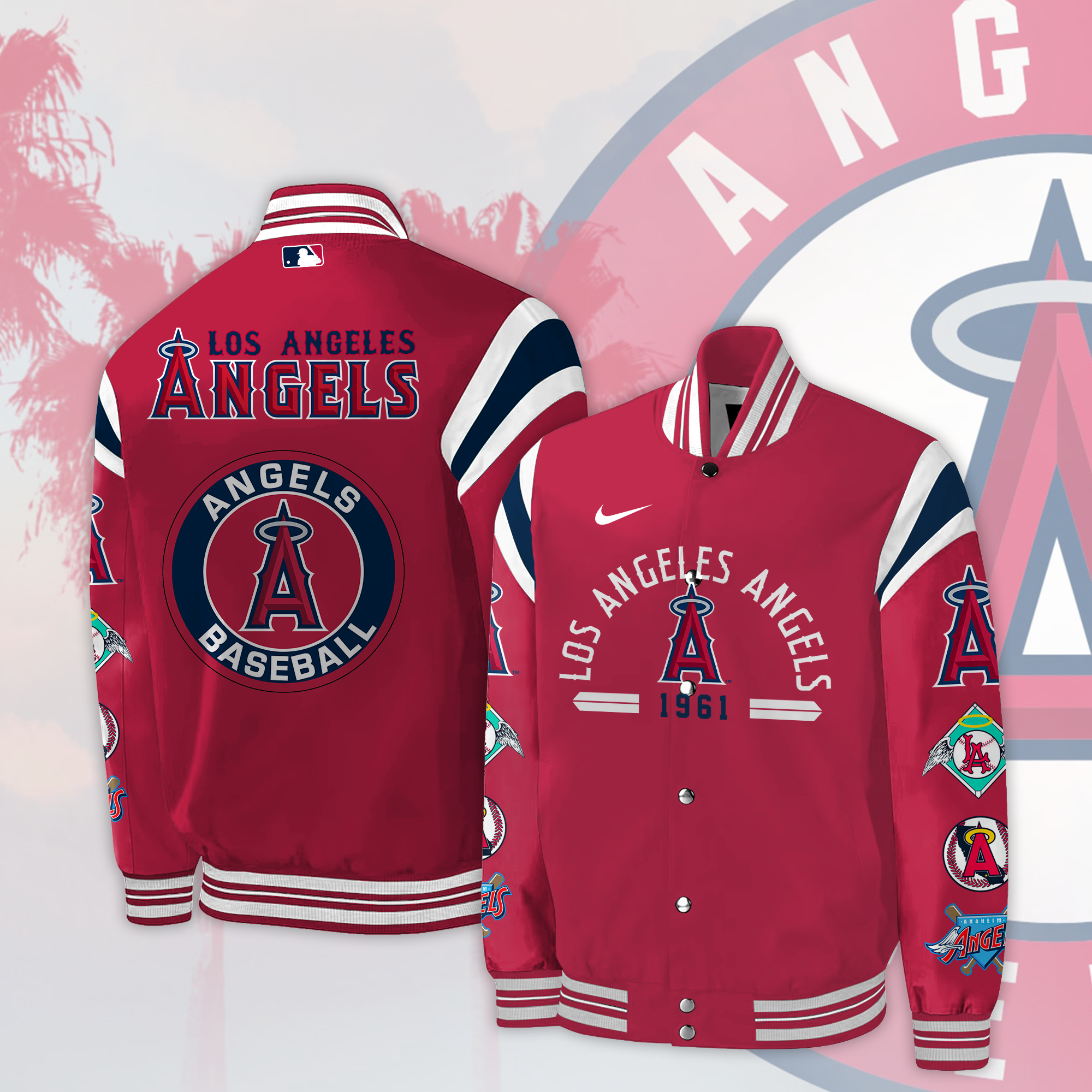 Palm Angels University Jacket In Multicolor | ModeSens