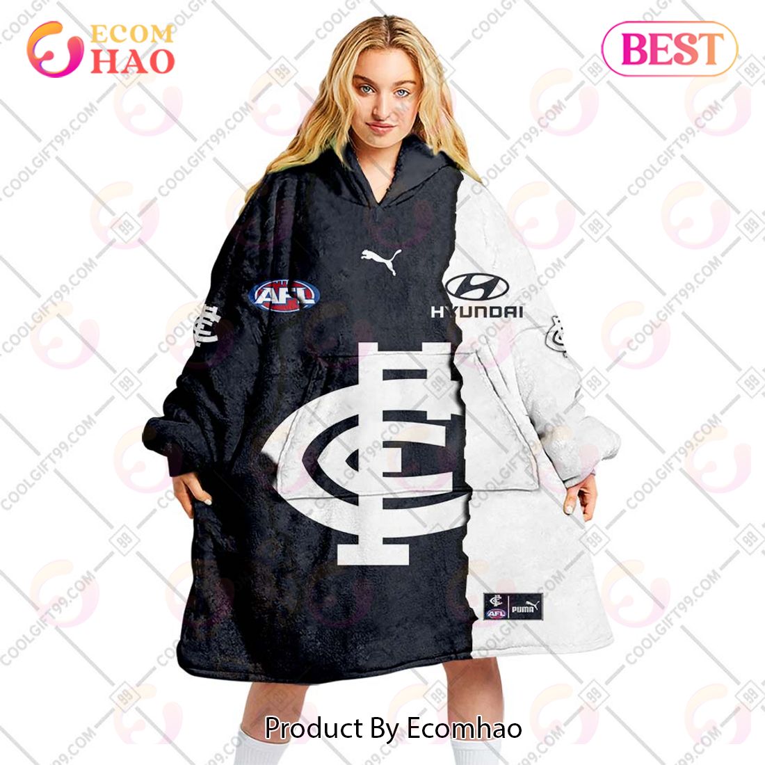 Carlton Blues AFL Personalized Blanket Hoodie - BTF Store
