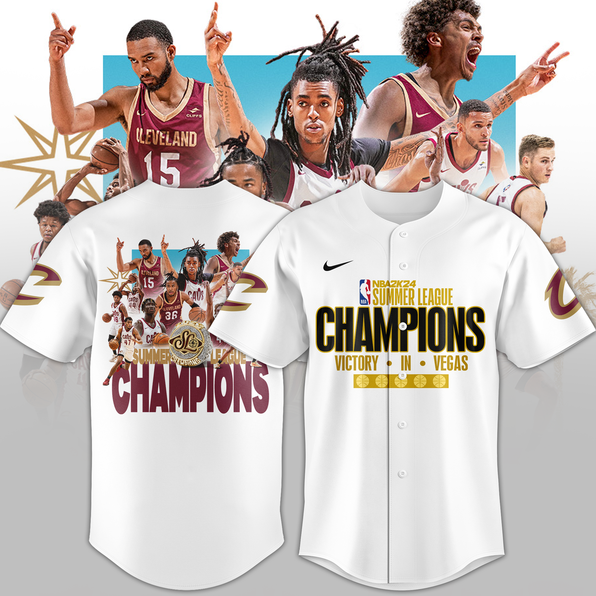 Cleveland Cavaliers Champions Summer League Black Polo - Beetrendstore Store