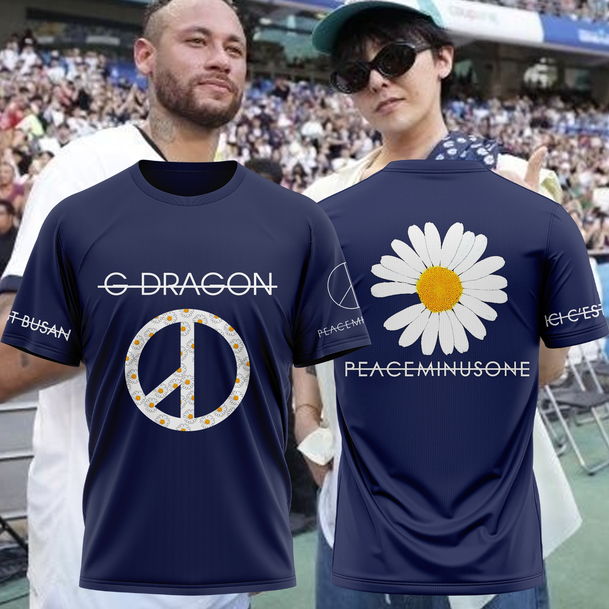 G-DRAGON × NEYMAR PSG × PEACEMINUSONE TShirt +Sitching Cap - BTF Store