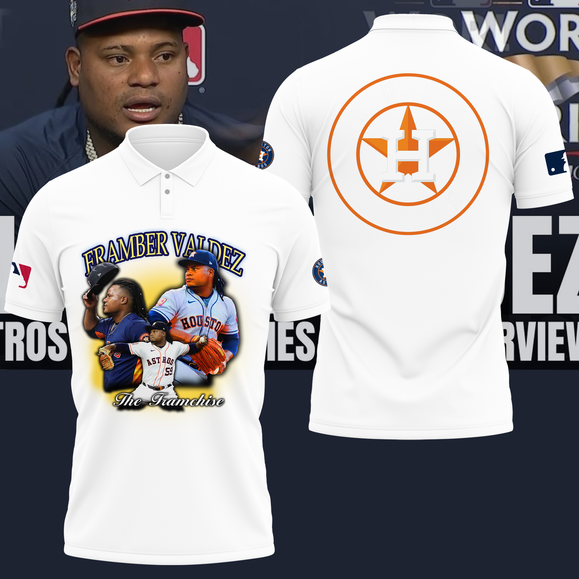 Houston Astros 2023 Framber Valdez 3DShirt +Sitching Cap - BTF Store