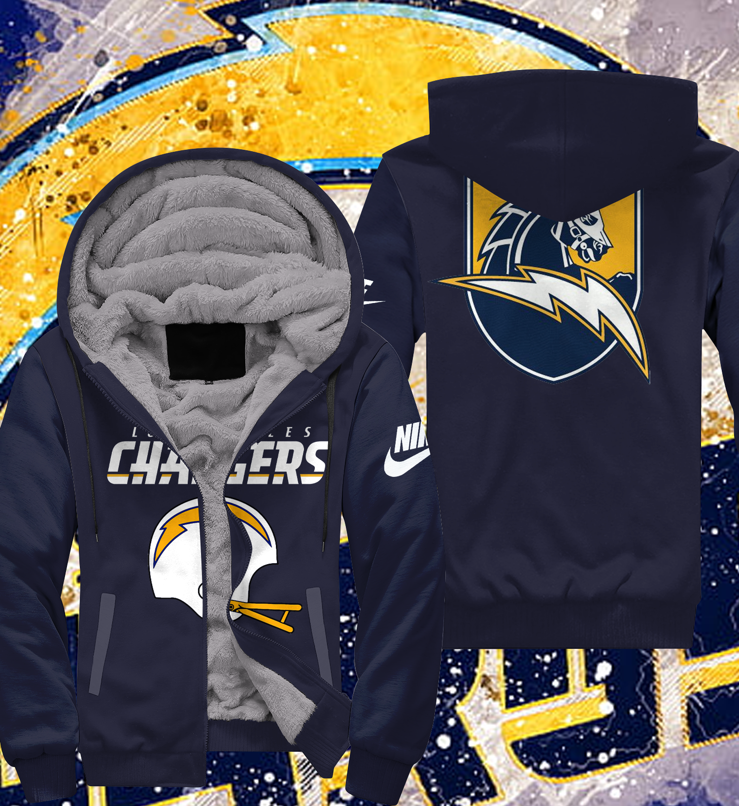 Limited Edition Los Angeles Chargers Fleece Zipper Hoodie - BTF Store
