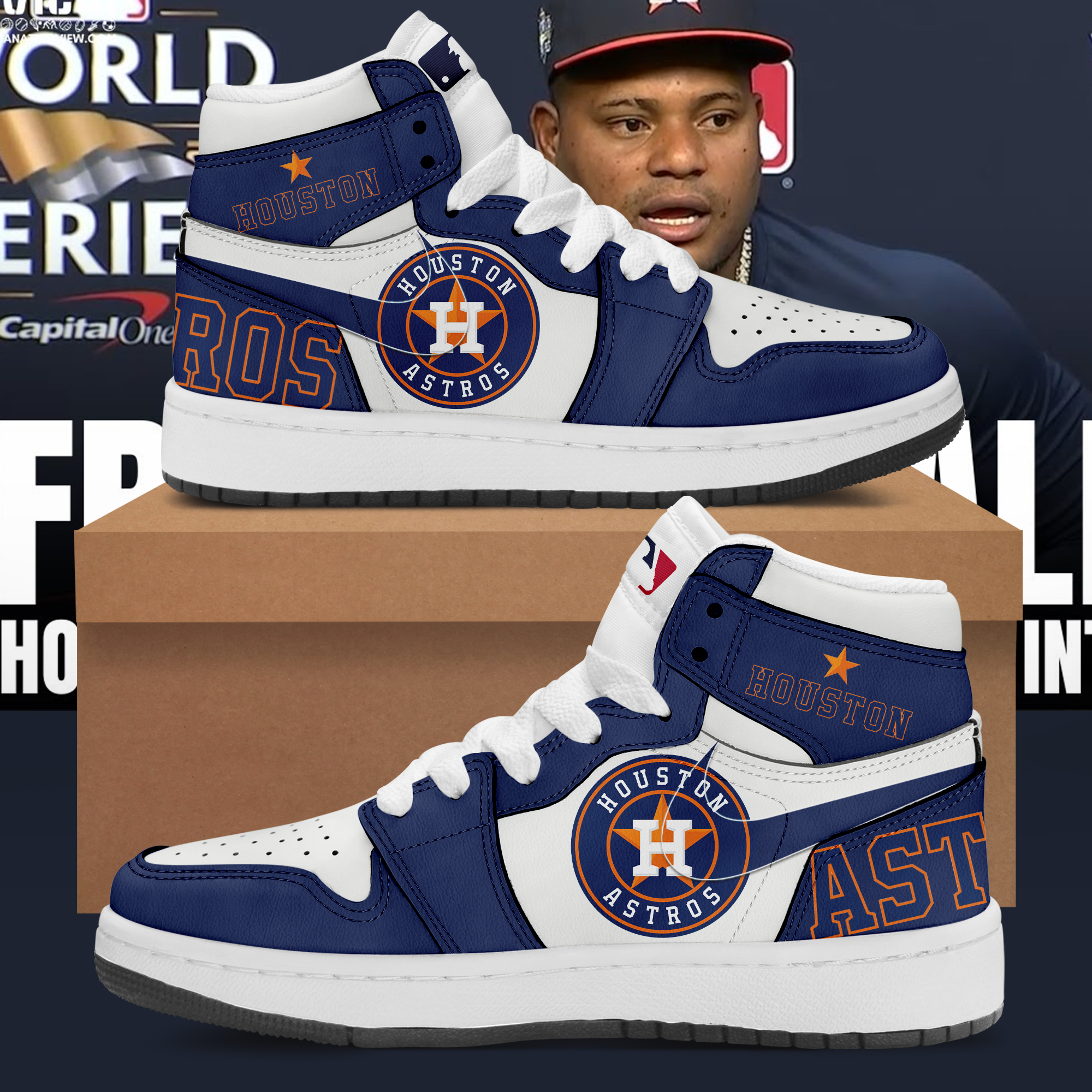 Custom MLB Houston Astros Nike Logo Jordan 1 High, Astros Baseball Custom  Shoes - Reallgraphics