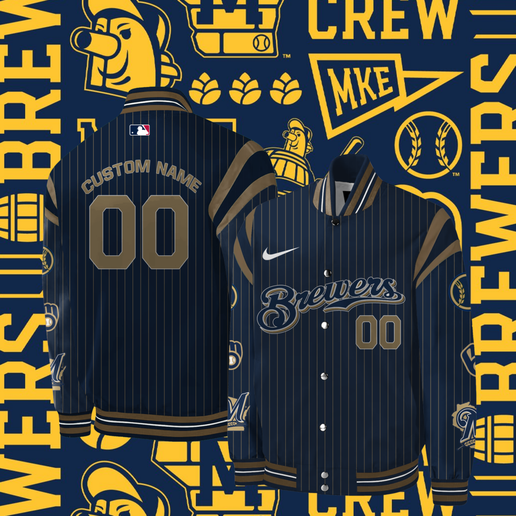 MLB Milwaukee Brewers Custom Jersey + flat brim hat - BTF Store