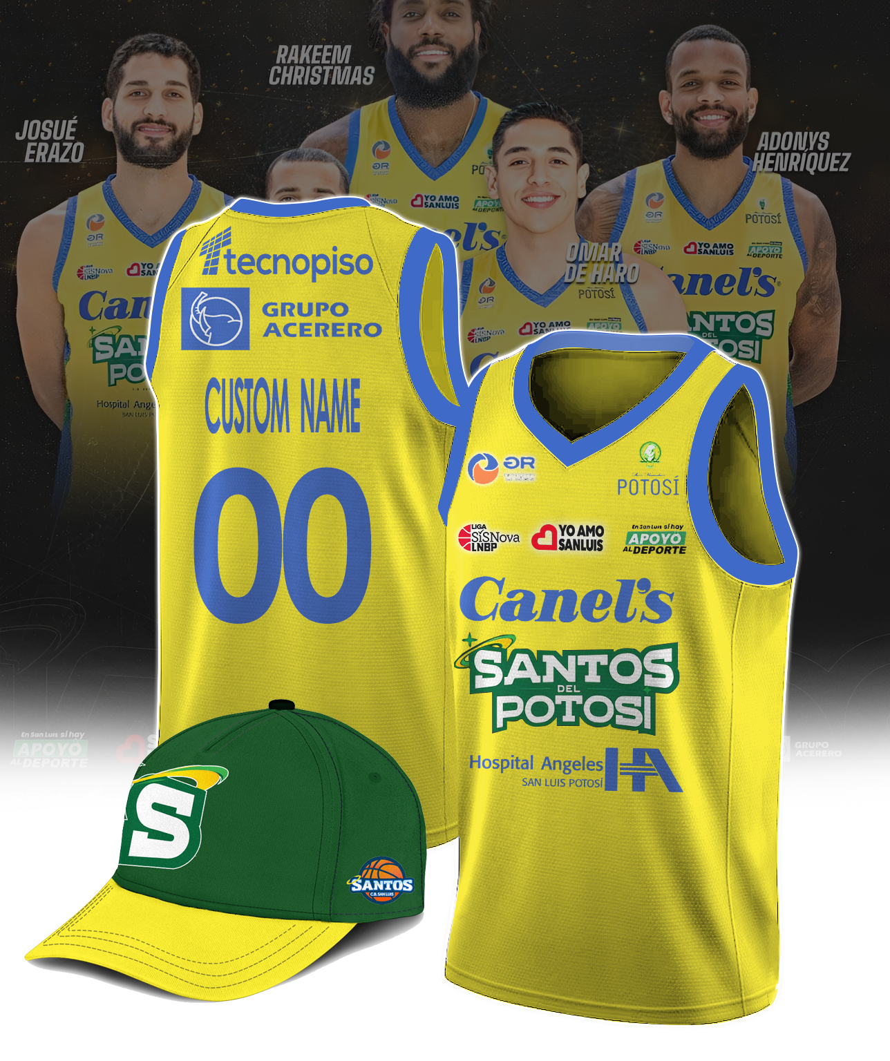 LNBP Santos del Potosí Basketball Jersey + Sitching Cap - BTF Store