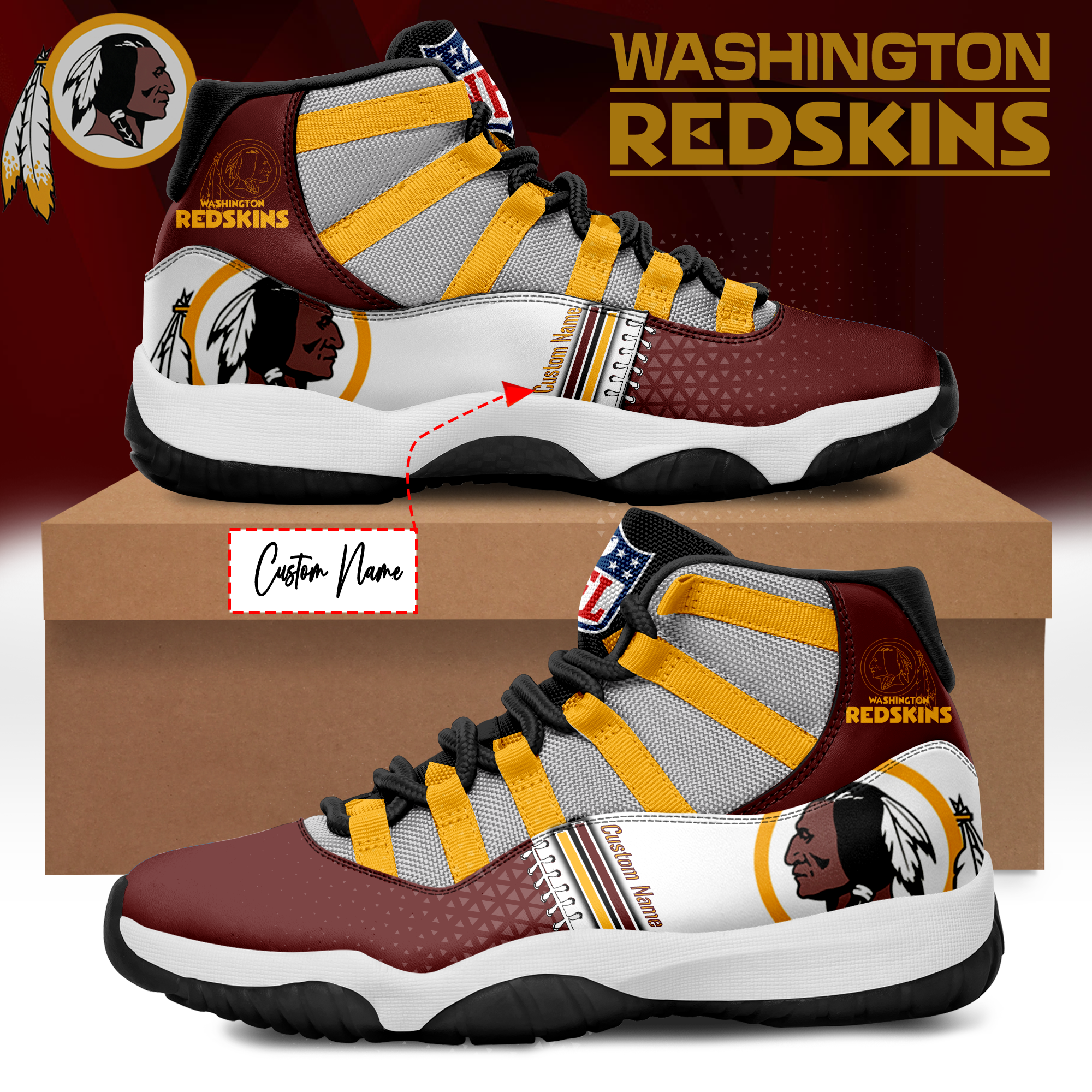 Perfect gift for you Fans Washington Redskins Jordan 11 - BTF Store