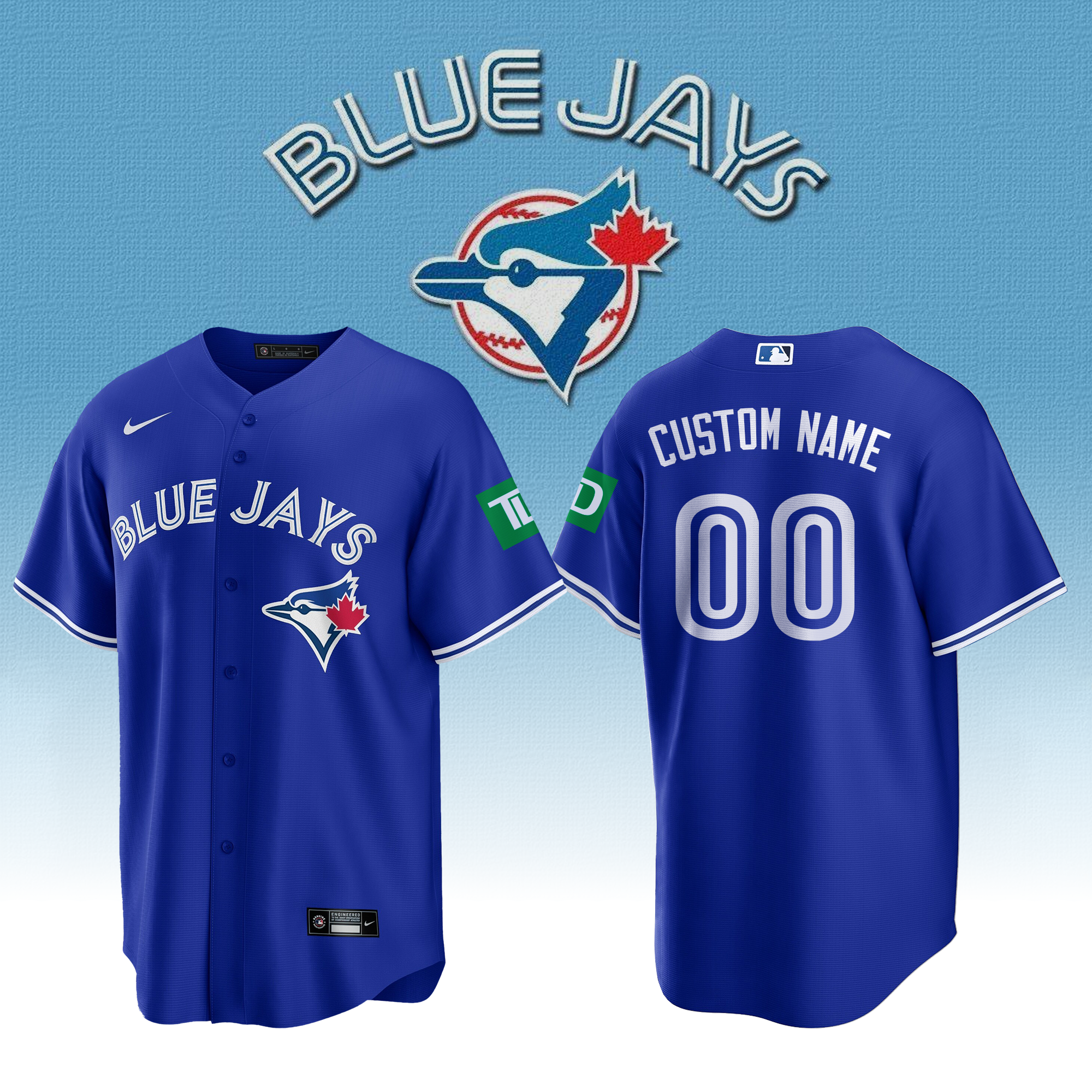 MLB Toronto Blue Jays TD sponsor Jersey 2023 Whire/Gray/Blue/Navy